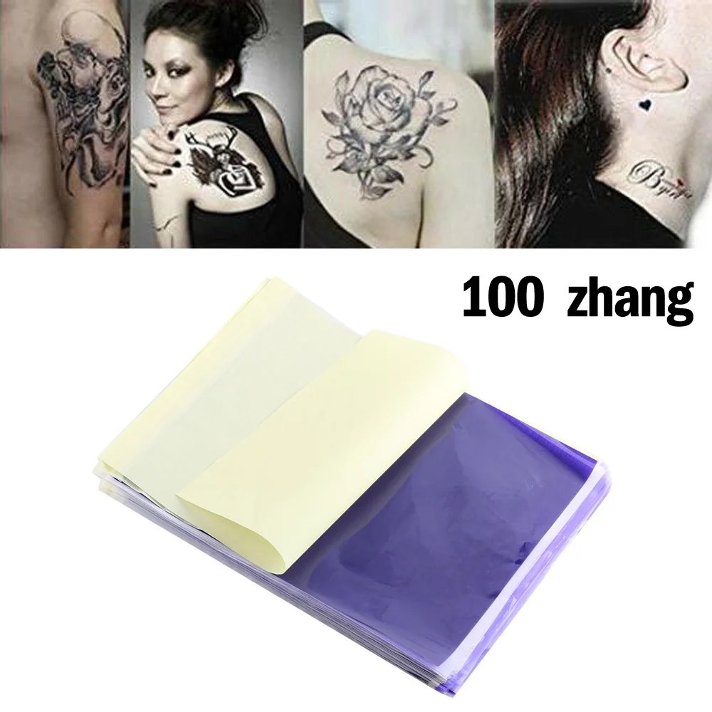 100pcs Tattoo Transfer Paper Thermal Carbon Transfer Stencil Paper