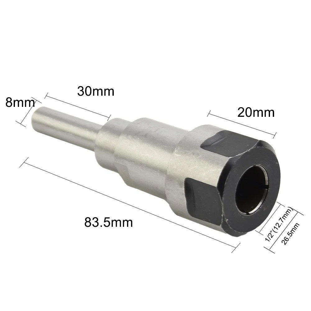 Router Collet Extension Rod Router Bit Adapter Extender For 1/4" 8mm 12mm Shank