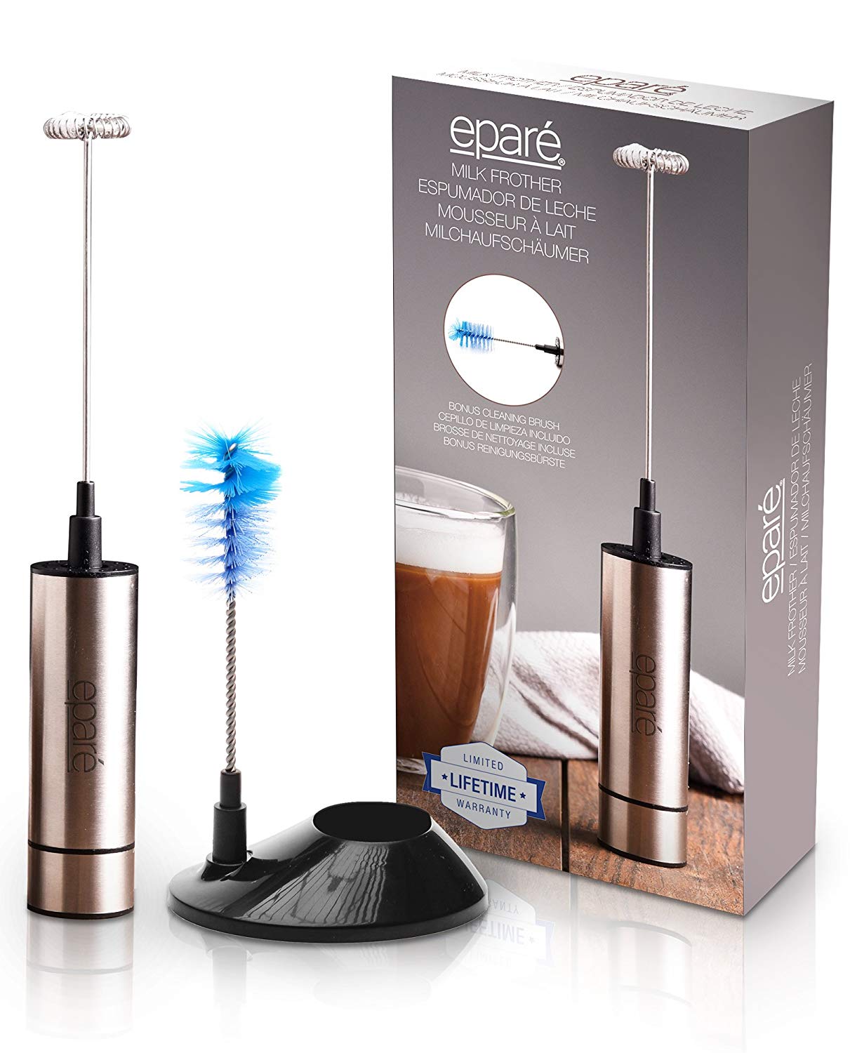 Epare Milk Frother Best Handheld Electric Wand Frothers Battery