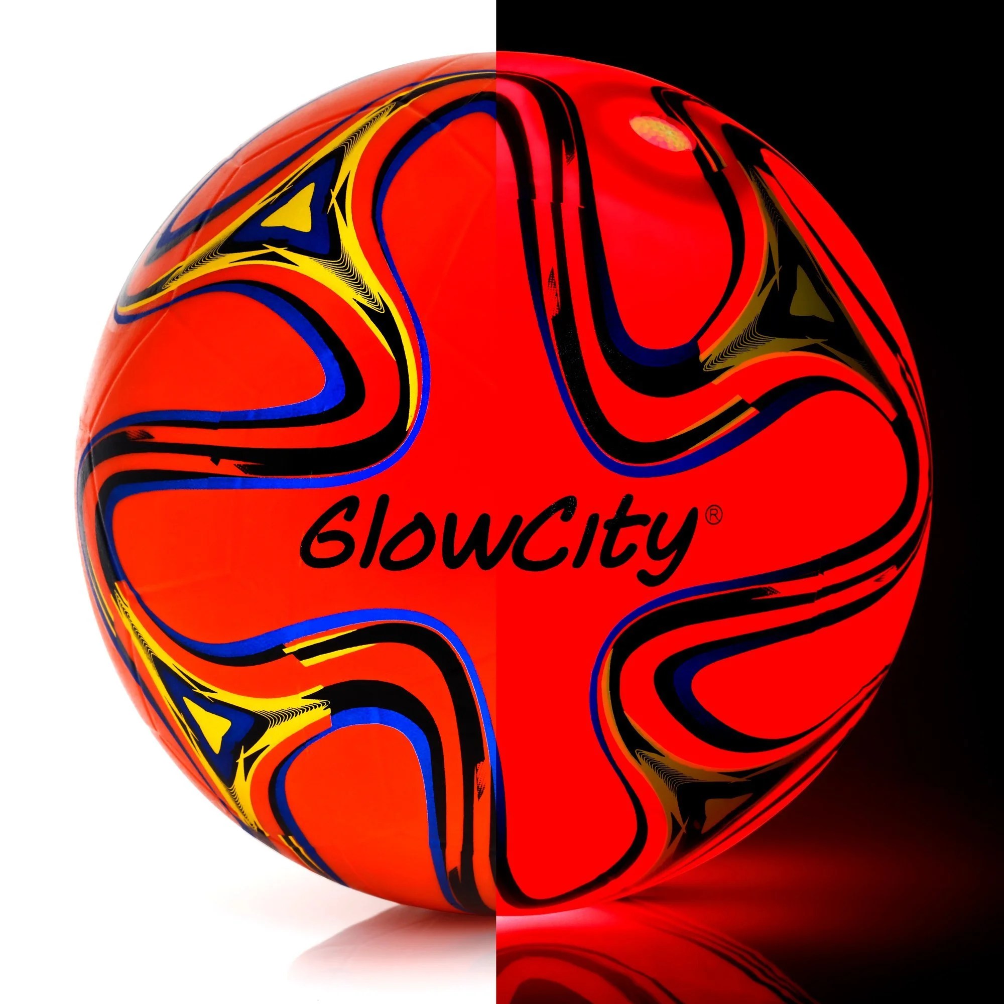 GlowCity Light up LED Soccer Ball Swirl Edition Size 5