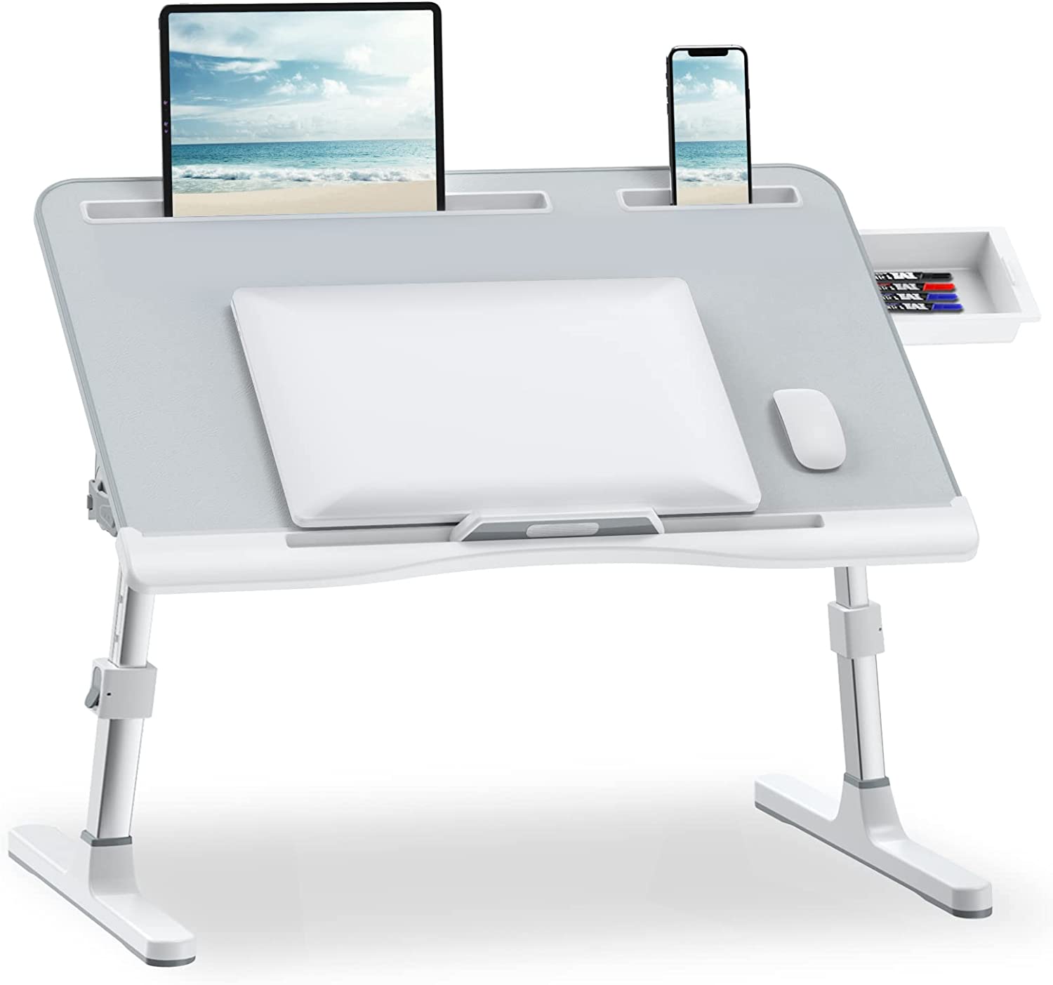 LATSKGN Laptop Desk for Bed, Bed Desk for Laptop, Adjustable Laptop Bed