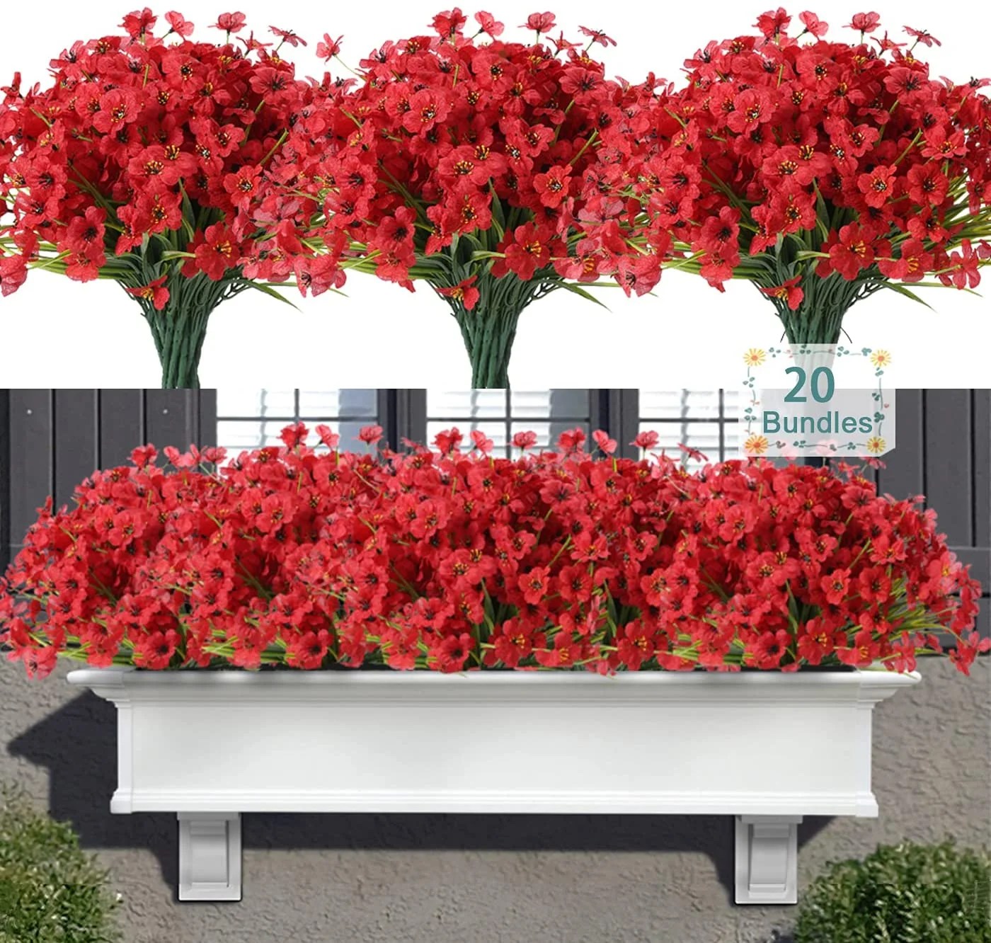 Transform Your Balcony with Artificial Flowers for Railings Get 50 off!