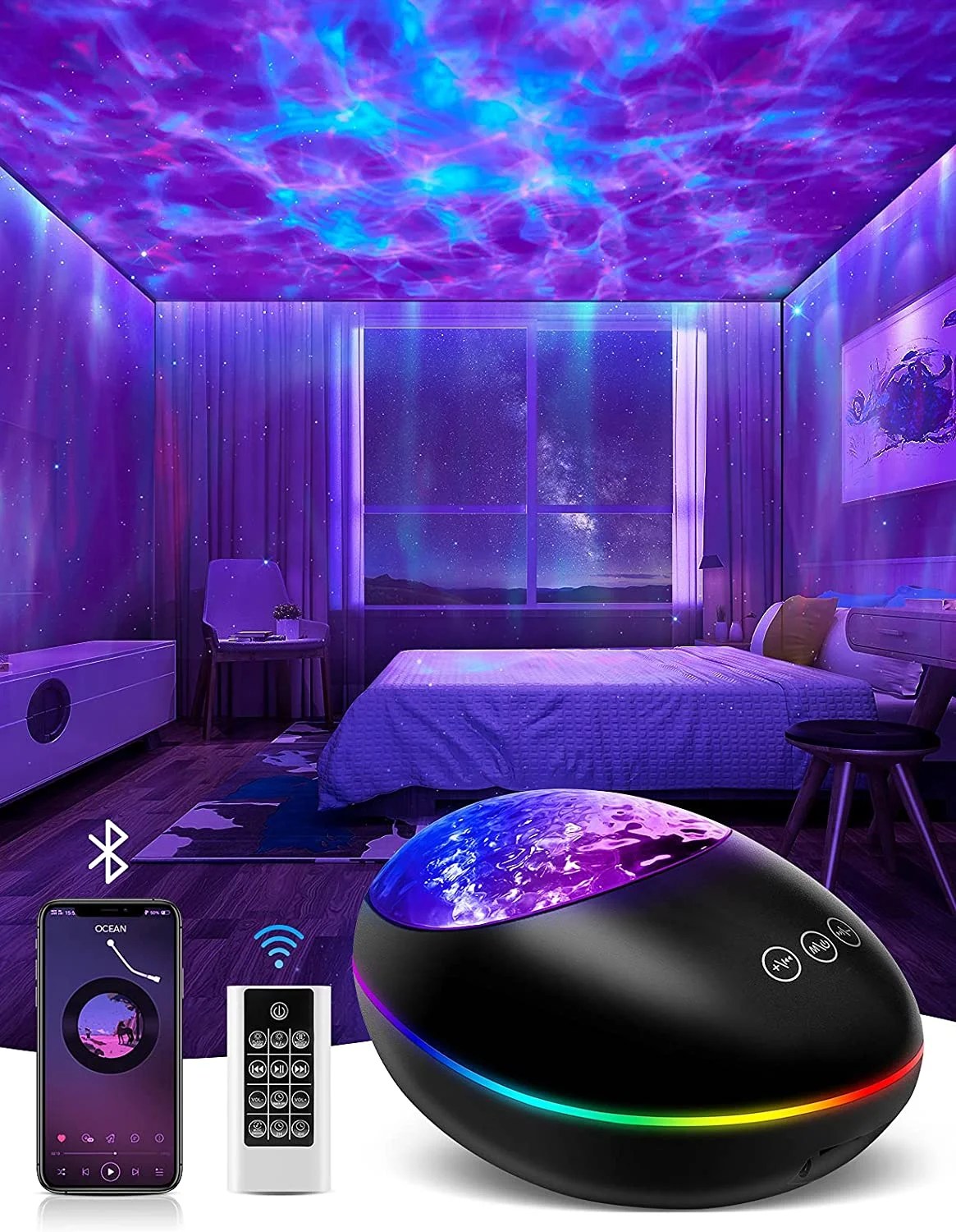 Galaxy Night Light Projector,Bluetooth Star Projector,Kids Bedroom