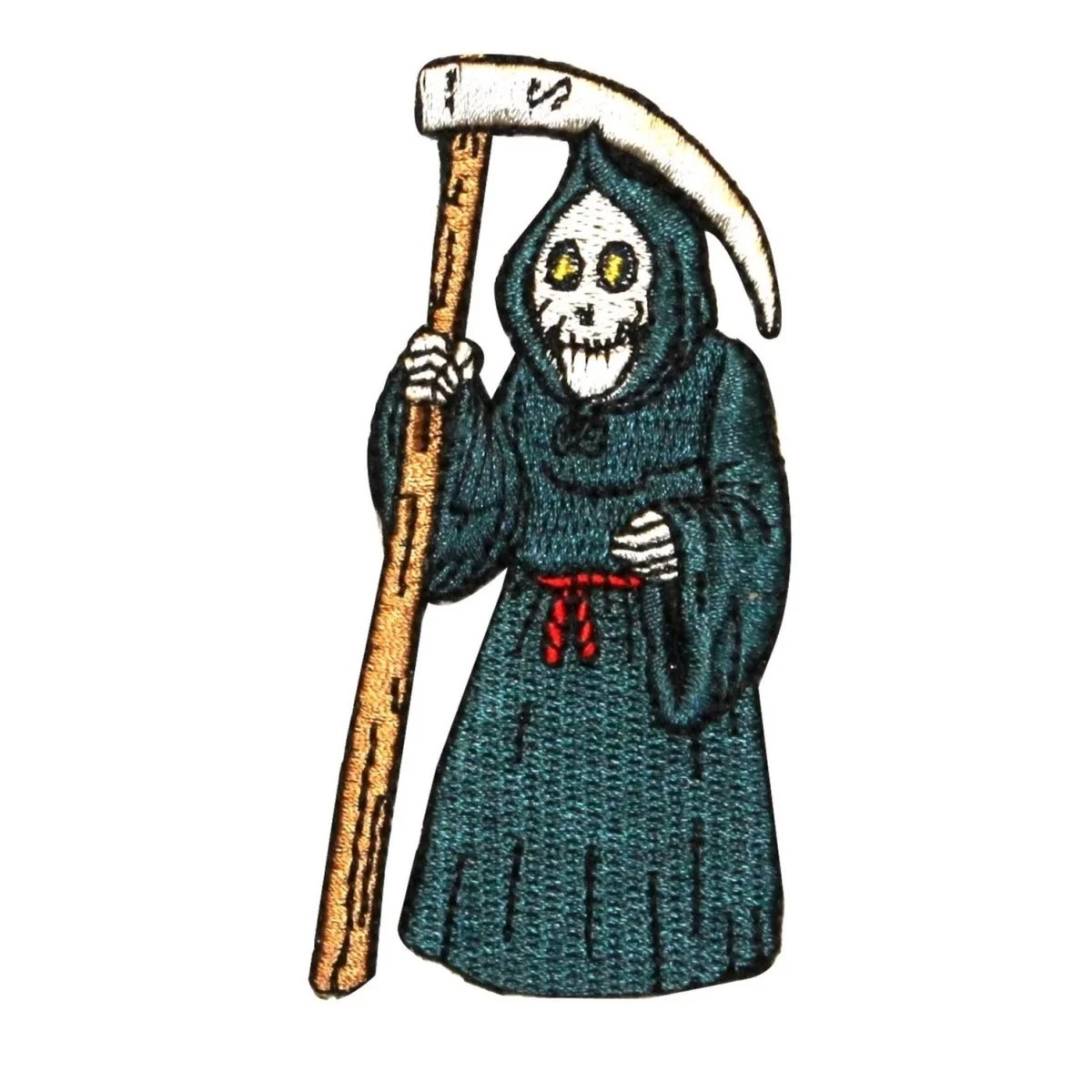 ID 0886 Grim Reaper Patch Halloween Angle of Death Embroidered Iron On