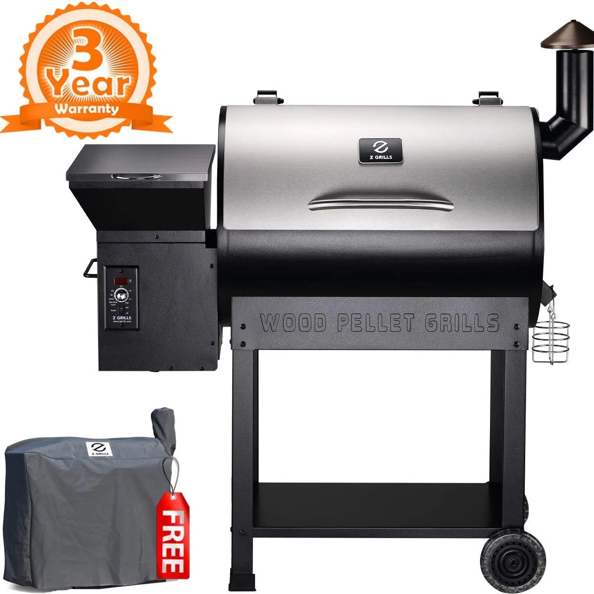 Z GRILLS ZPG7002E 2019 New Model Wood Pellet Smoker, 8 in 1 BBQ Grill