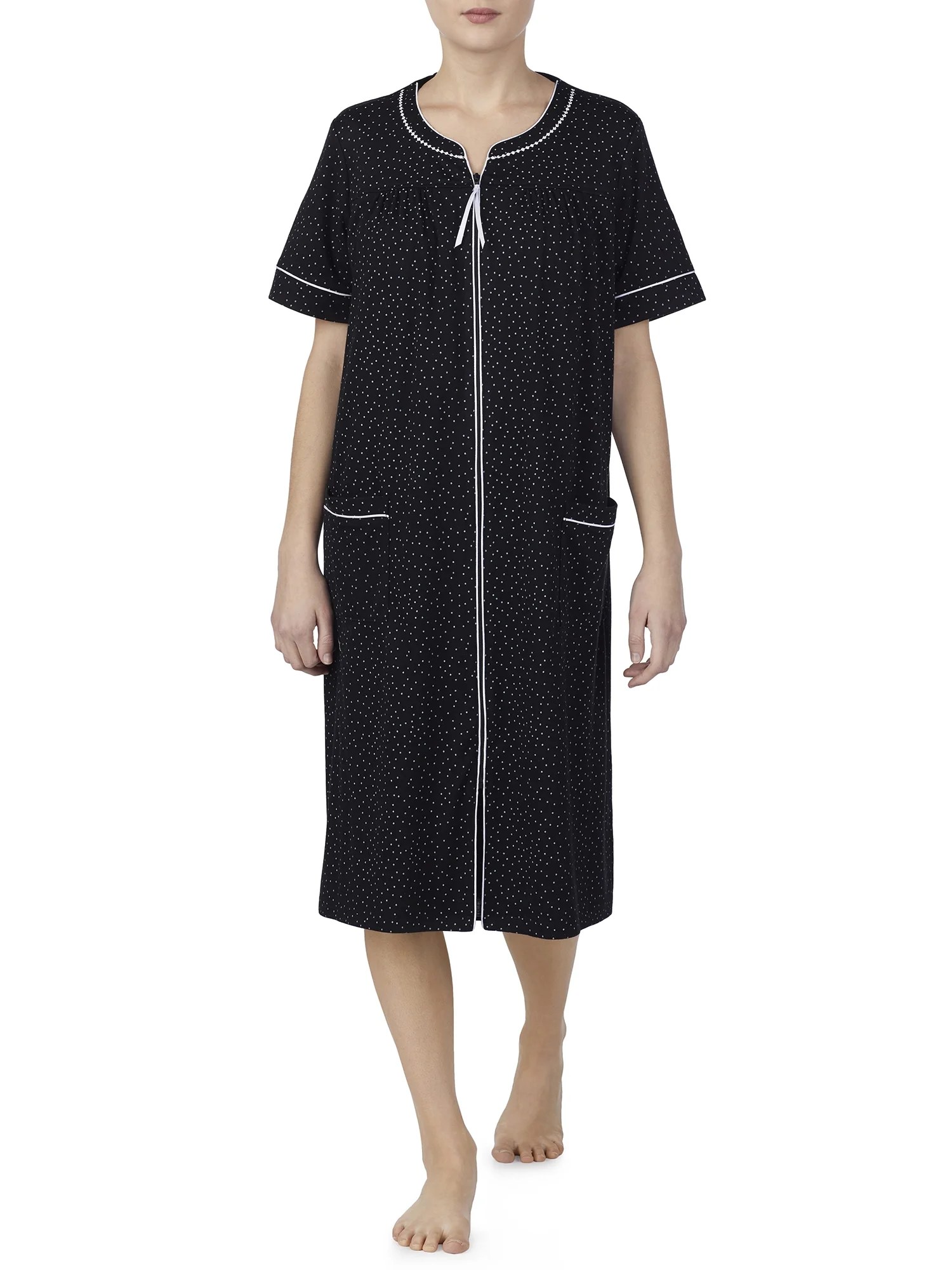 Secret Treasures Women's and Women's Plus Traditional Short Sleeve Zip