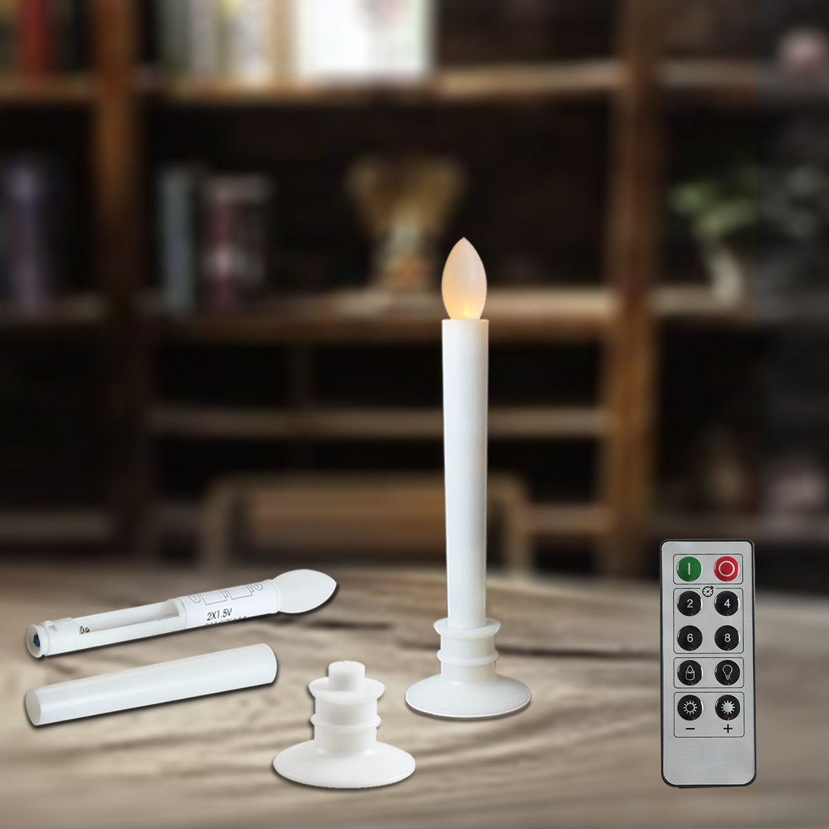 10X Flameless Resin Pillar LED Candles Flickering Light Battery