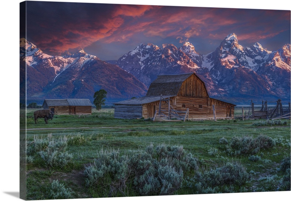 Great BIG Canvas "Mormon Row Barn Sunrise" Canvas Wall Art 30x20