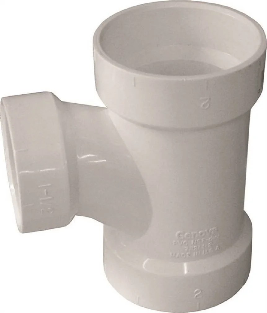 Genova 192138P/71141 PVC Reducing Sanitary Tee, 4 x 11/2 Inch