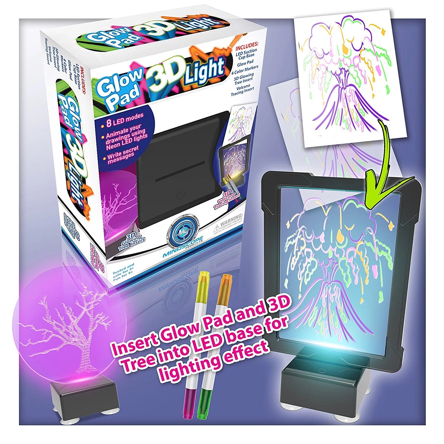 Light Up LED DIY (Do it Yourself) GLOW PAD 3D Light BLACK Glow Markers
