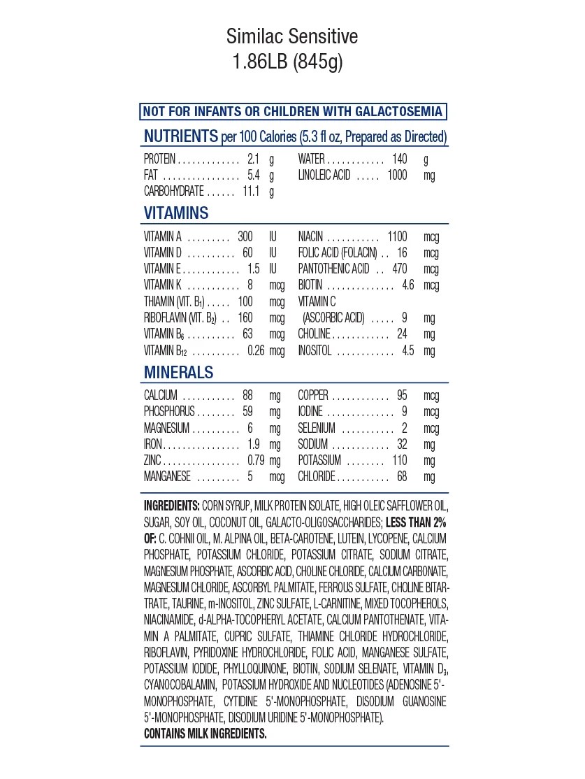 33 Similac Sensitive Ingredients Label Labels Design Ideas 2020