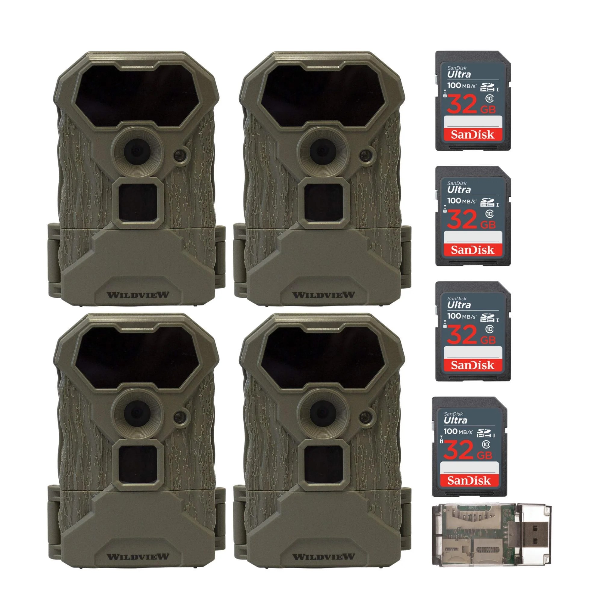 Stealth Cam Wildview 12 Megapixel Infrared Trail Camera Bundle (4Pack)