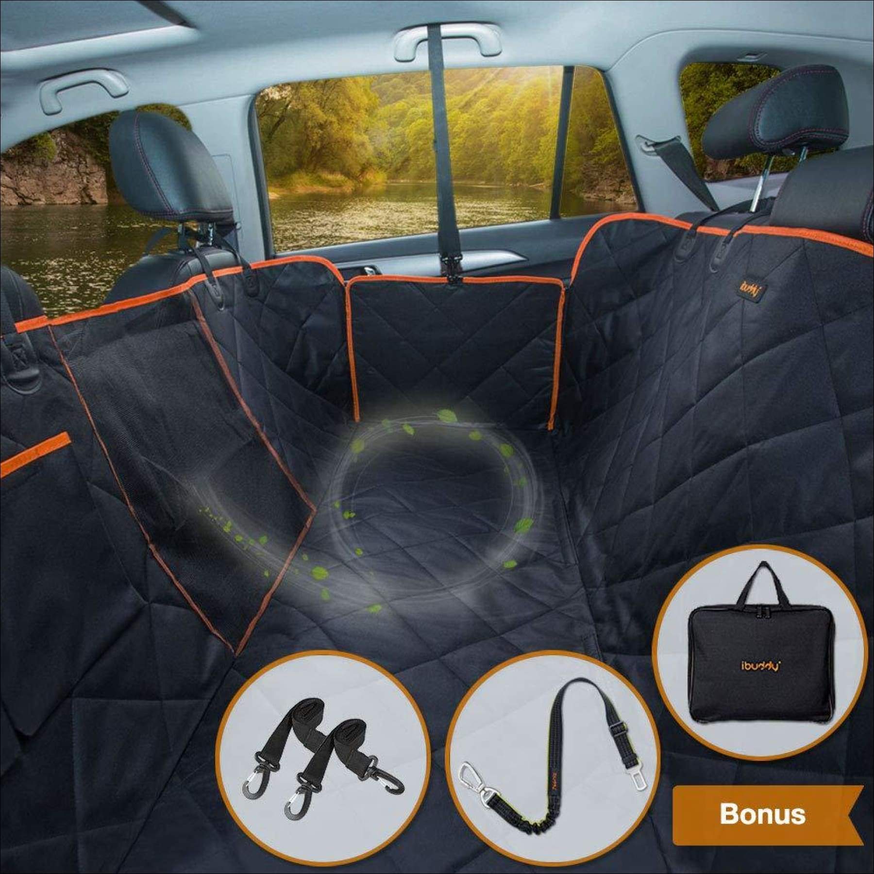 iBuddy Dog Car Seat Covers Back Seat Cars/Trucks/SUV, Waterproof Dog