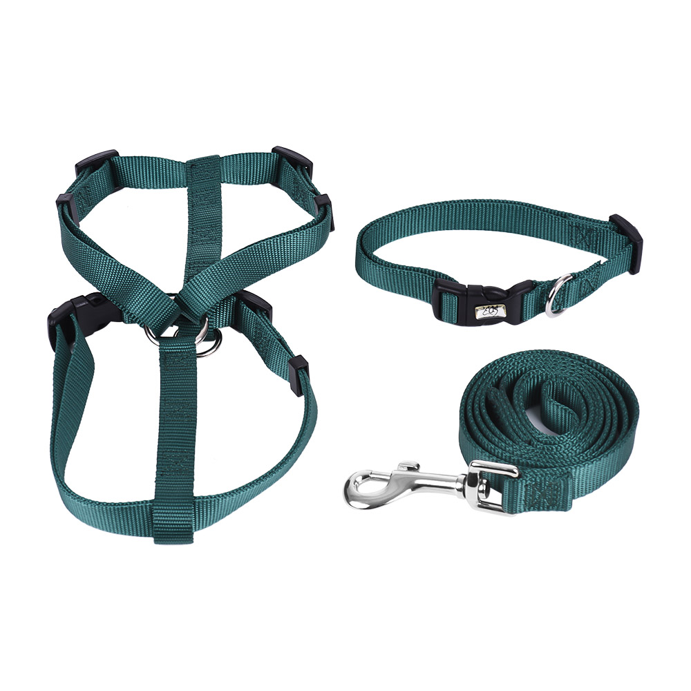 3pcs/Set Dog Collar & Harness & Leash Set Adjustable Collar Harness 1
