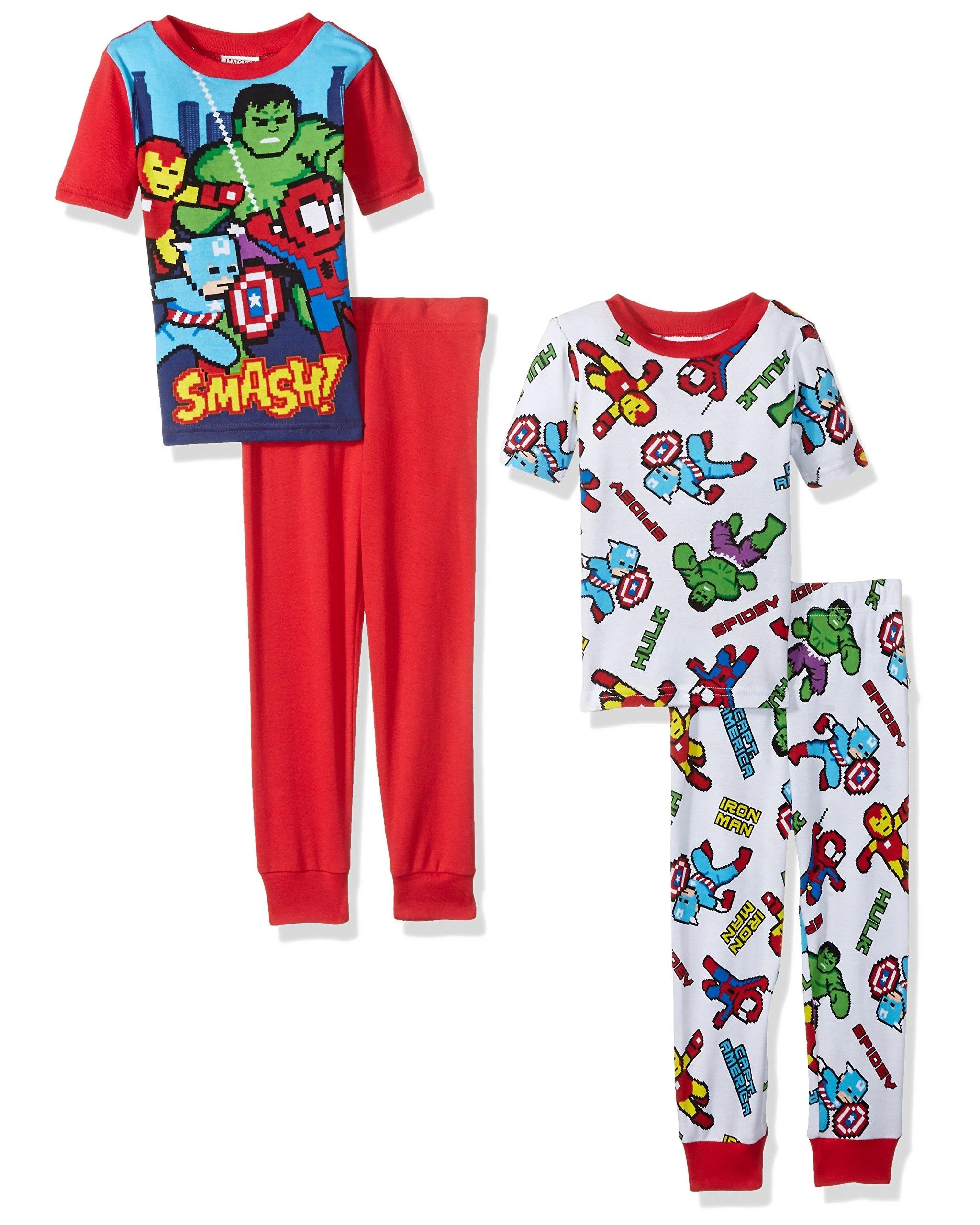 Marvel Boys' Superhero 4Piece Cotton Pajama Set Walmart Canada