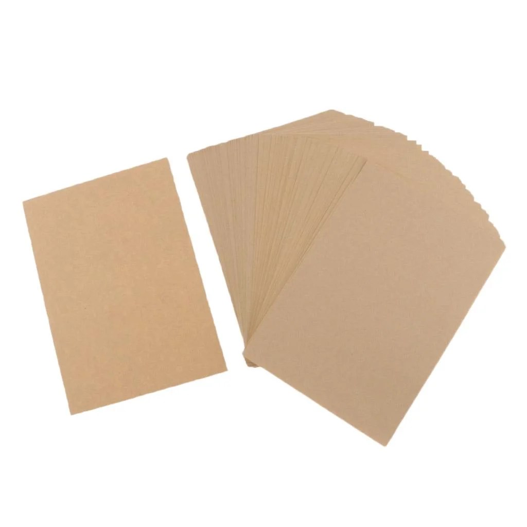 100pcs Lots A5 Kraft Paper Thick Paperboard Cardboard DIY Dark Brown
