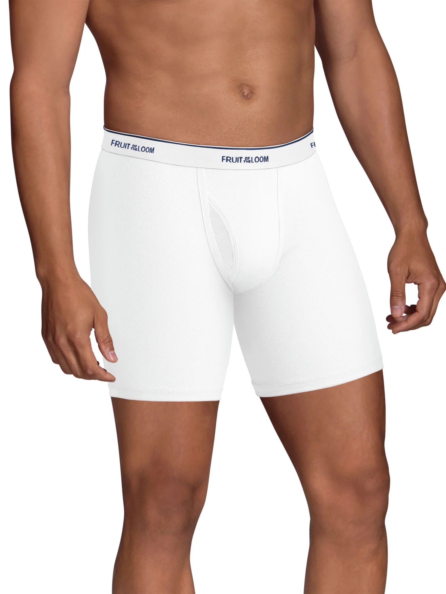 Fruit of the Loom Men's CoolZone Fly White Boxer Briefs, Extended Sizes