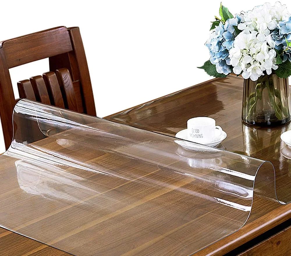 47&quot; x 28&quot; Clear PVC Table Cover Protector, Plastic Desk Pad, Waterproof