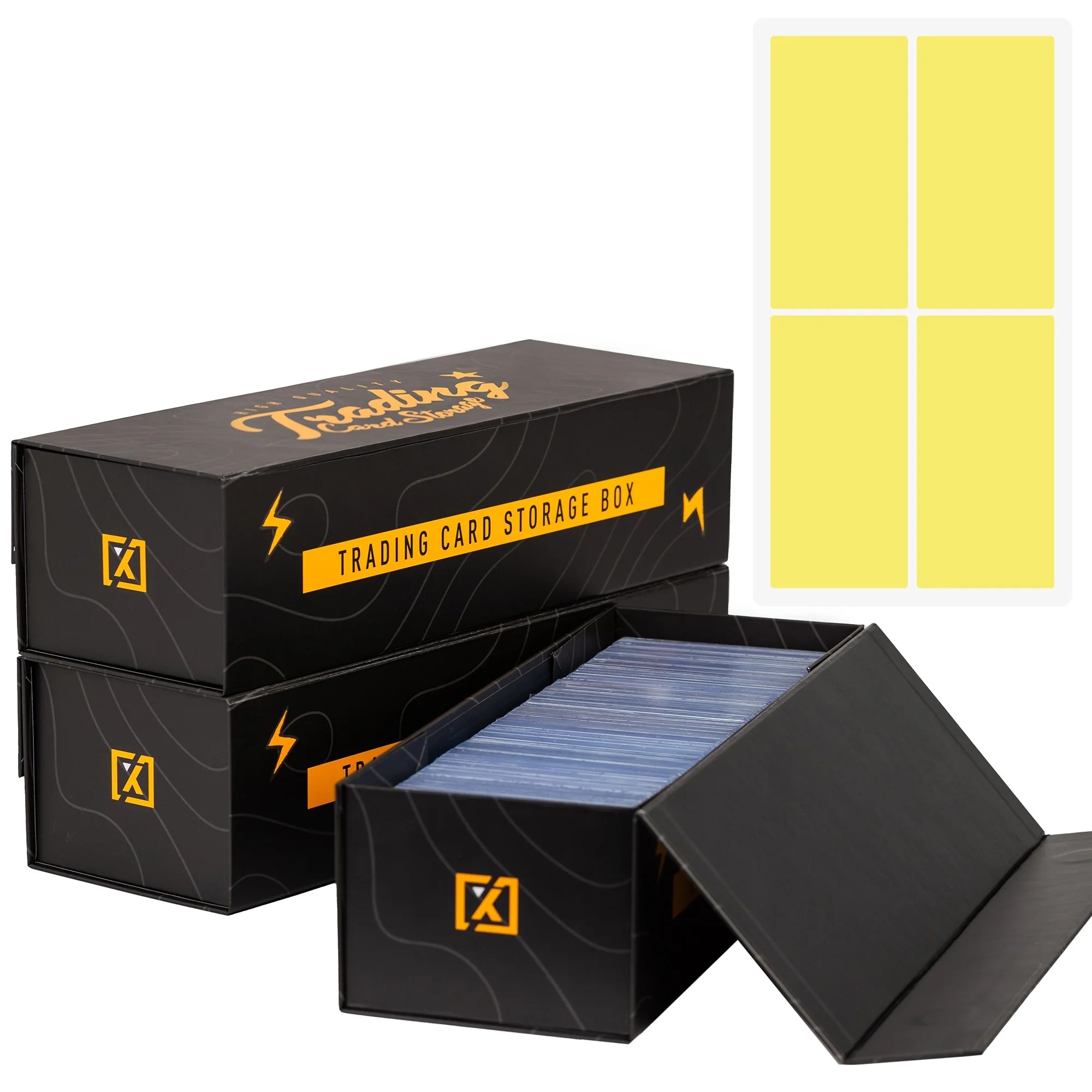 X PRO Trading Card Storage Box [ 3 PACK ], Lid, Comes with