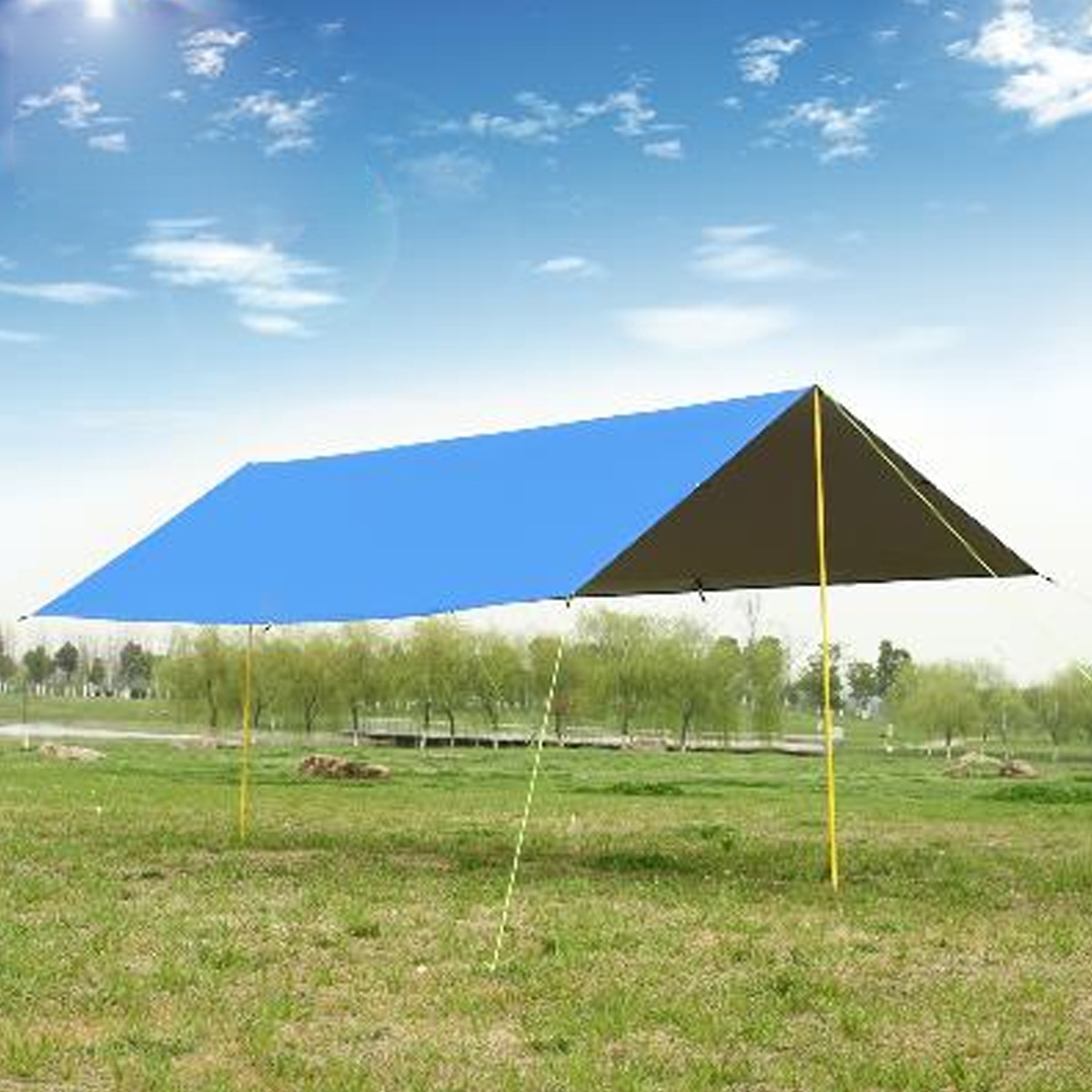 82.7"x59" Rain Tarp Shelter Sunshade Awning Canopy Beach Camping