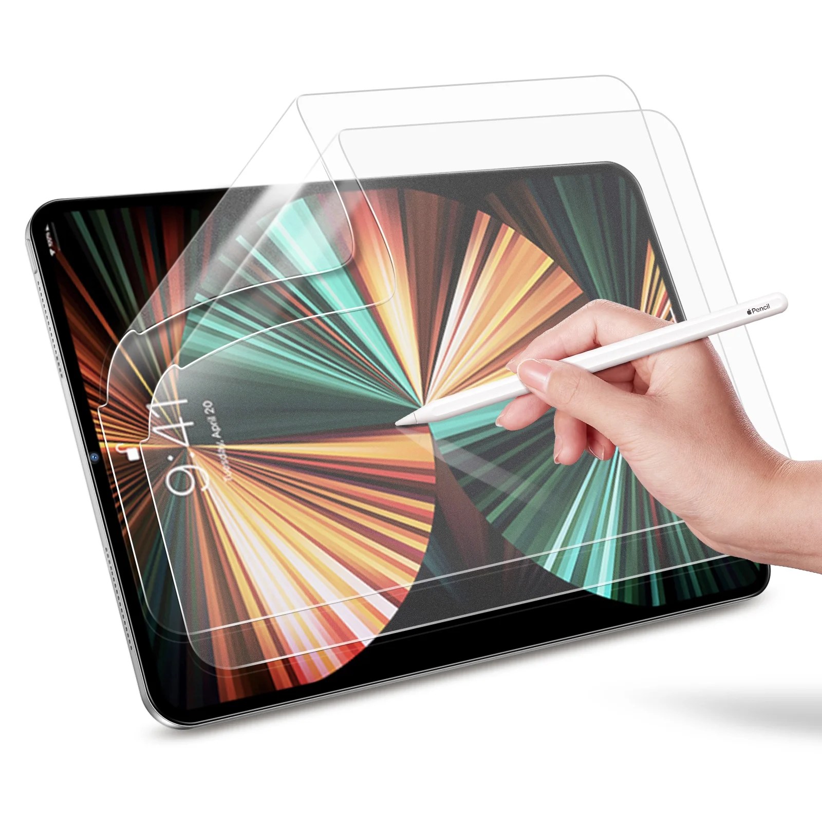 [2 Pack] ESR Like Paper Screen Protector Compatible with Apple New iPad Pro 12.9 inch 2021/2020