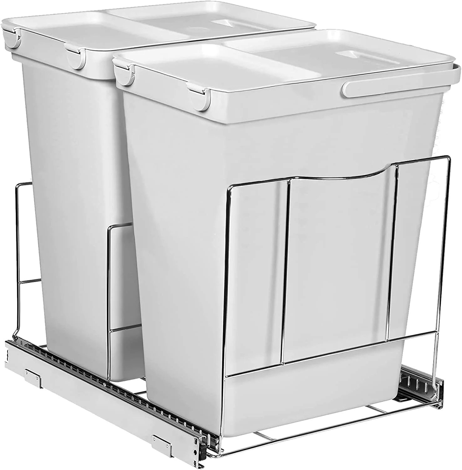 Izotusxi Pull Out Double Trash Can Under Heavy Duty Metal