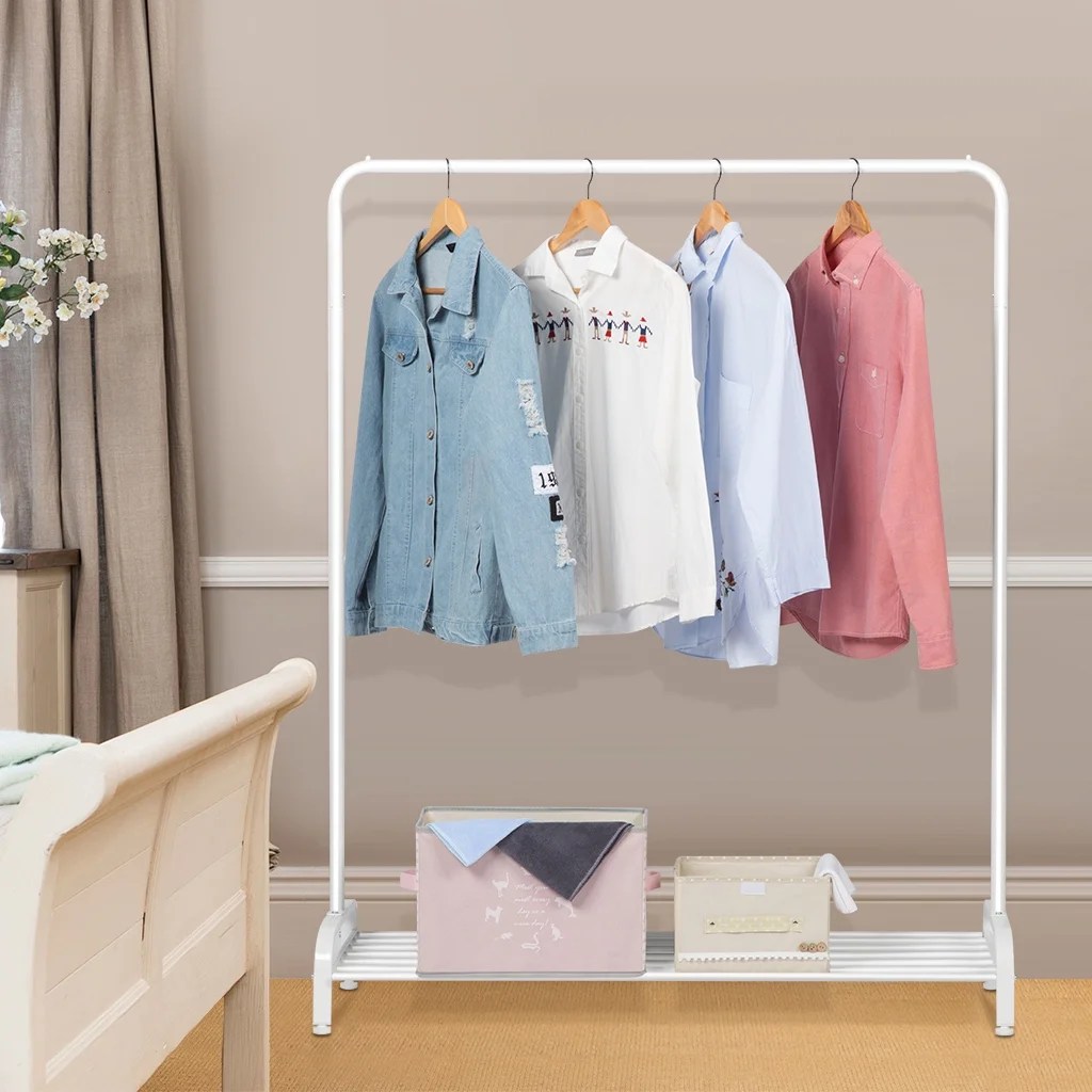 Garment Rack Coat Rack Shoes Rack, Simple AllMetal Free Standing