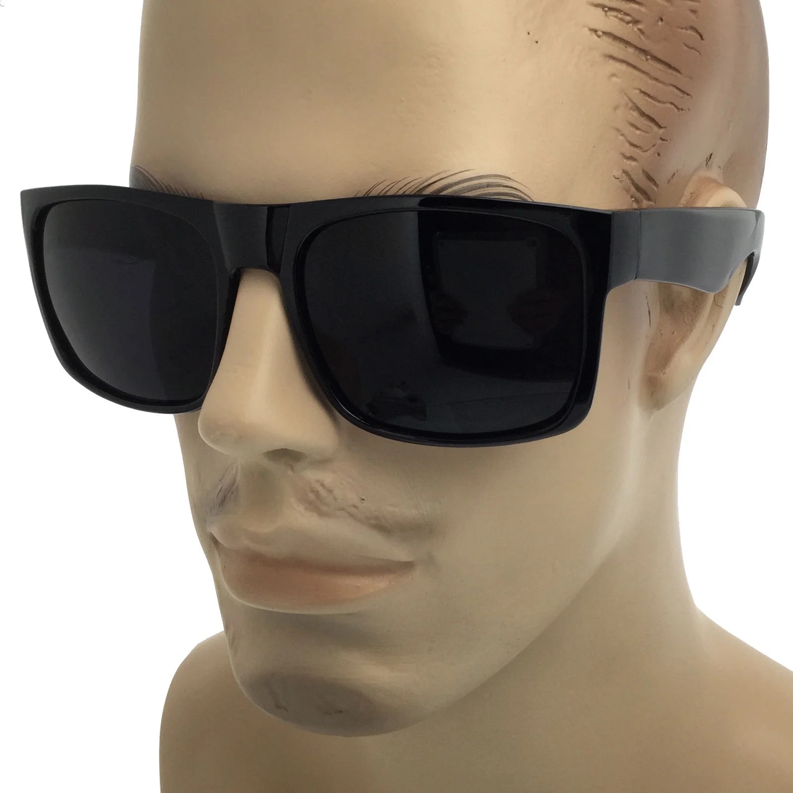 grinderPUNCH MENS SUPER Dark Black Lens Sunglasses Square Oversized Mob