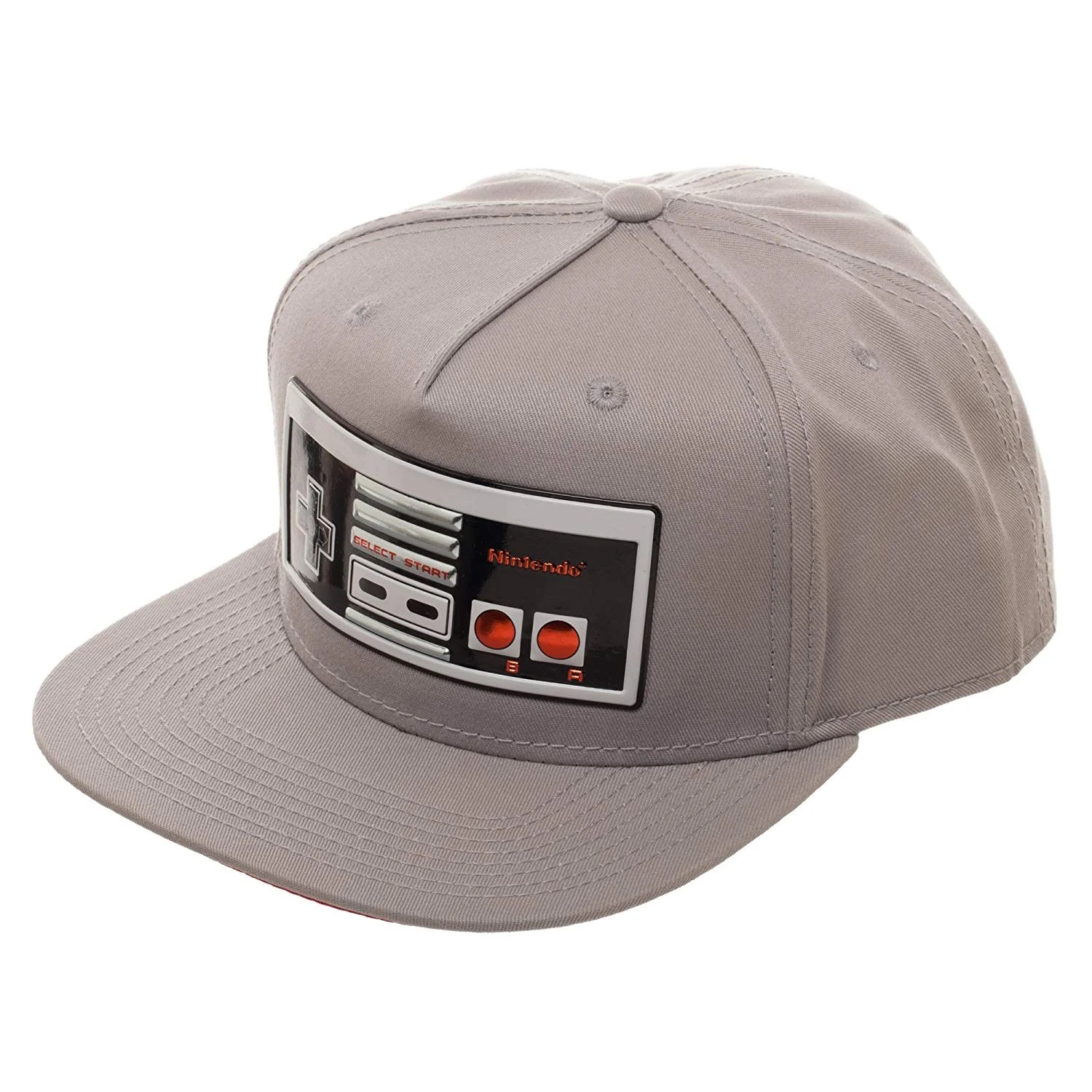 Nintendo Classic Raised Graphic NES Controller Snapback Hat Grey
