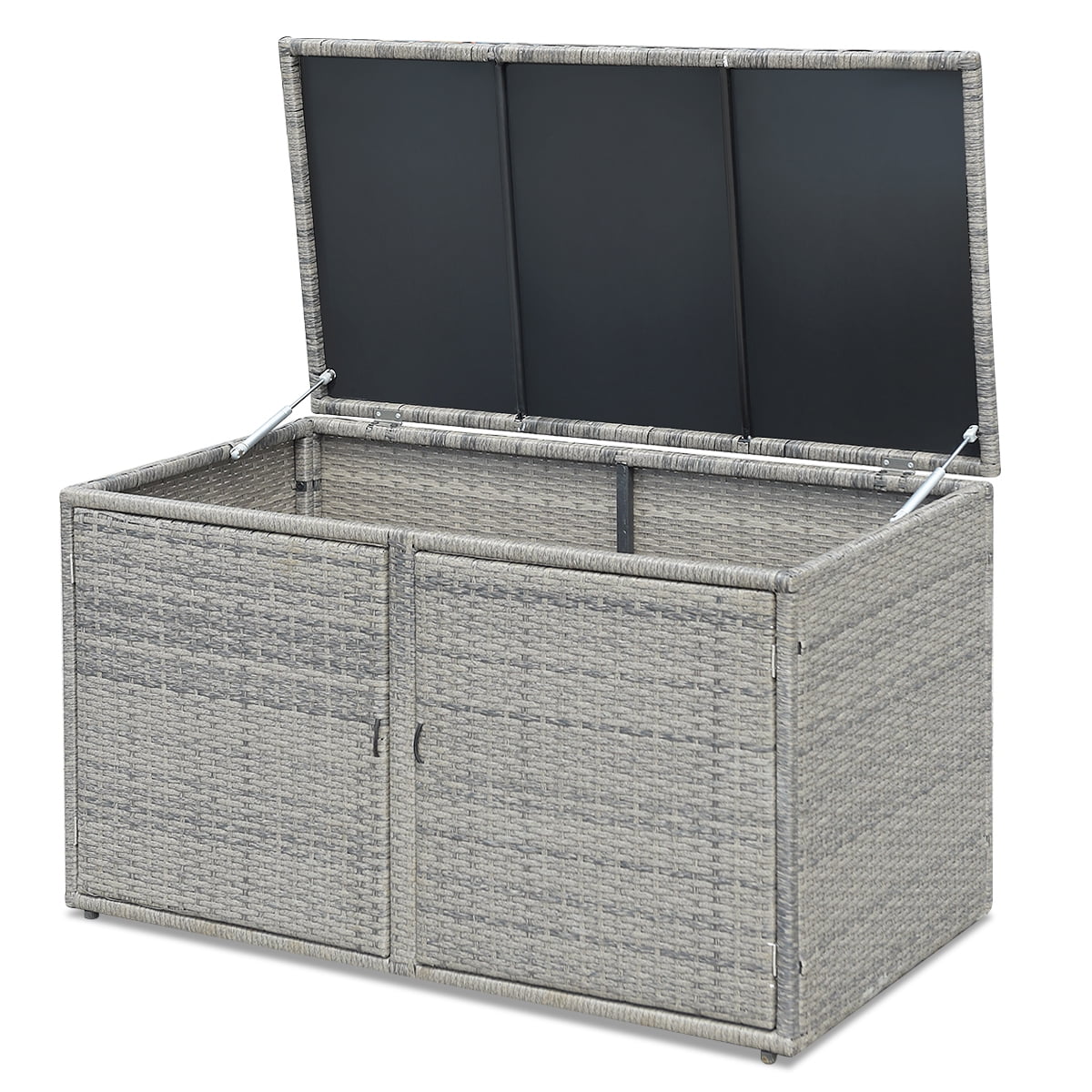 Topbuy Outdoor Rattan Storage Box Patio Wicker Storage Bin 88