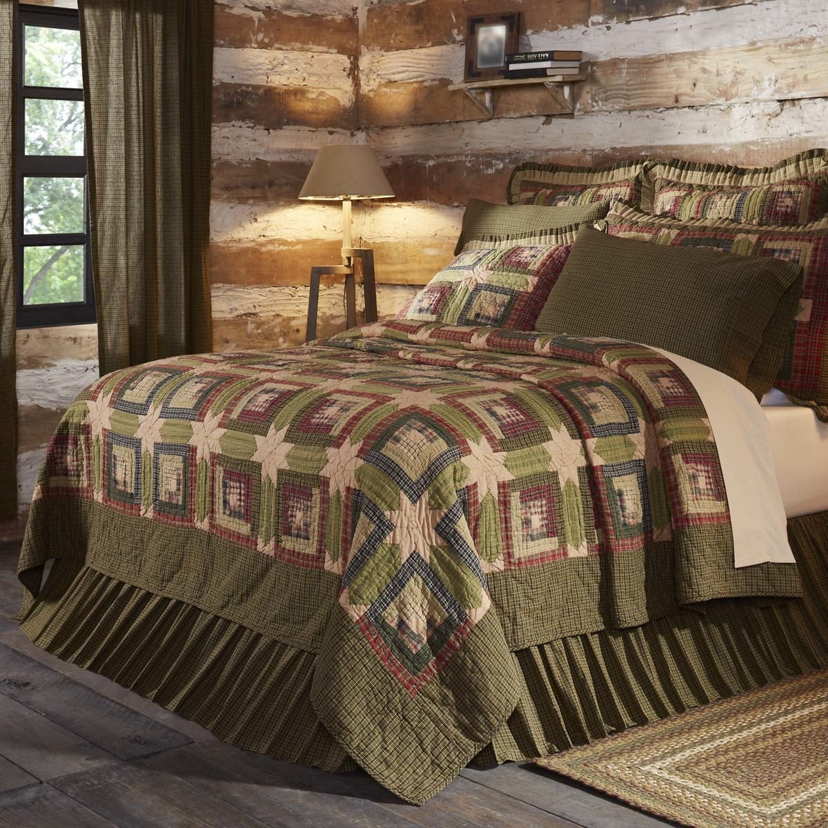 Rustic & Lodge Bedding Tea Cabin Green Quilt
