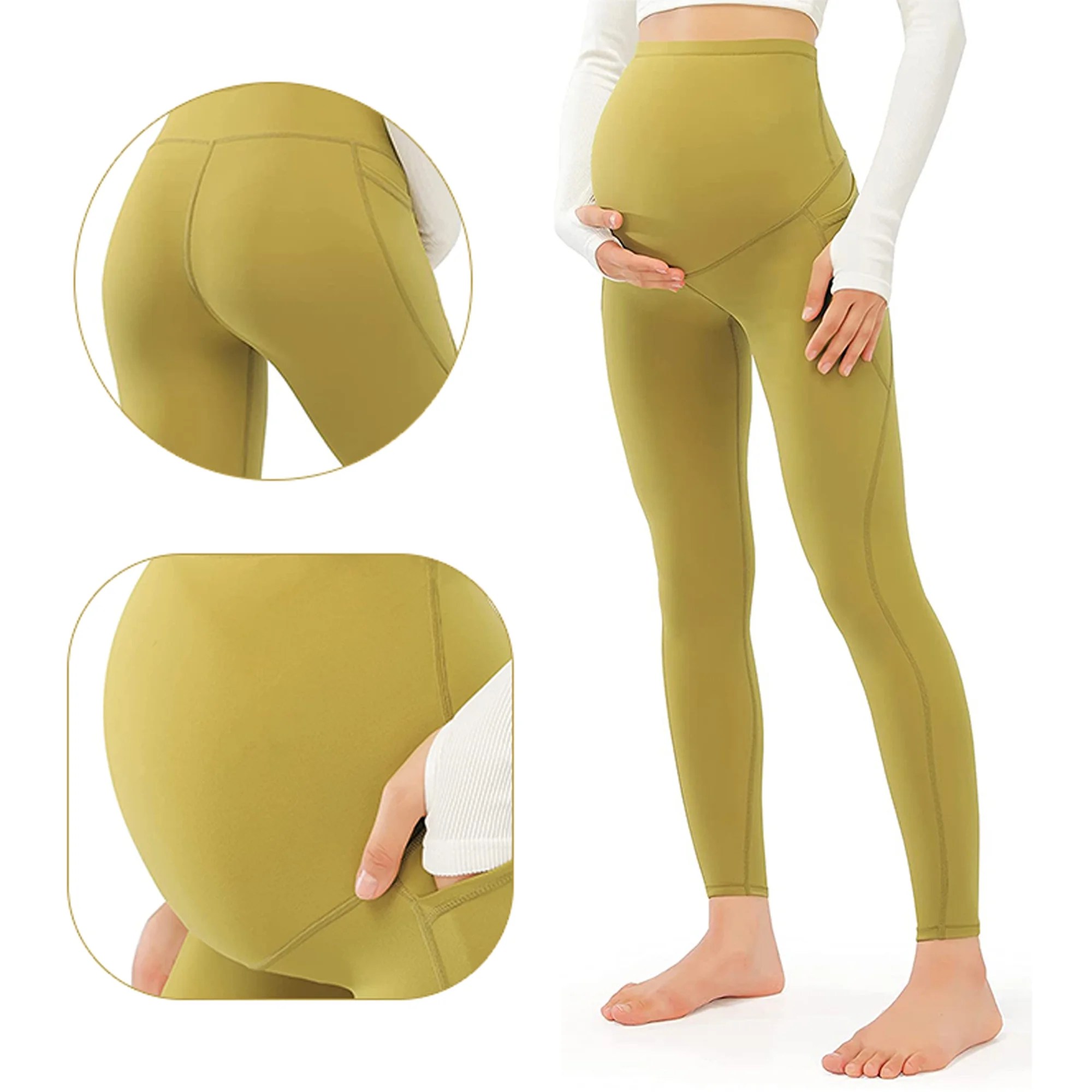 Maternity Leggings for Women Pregnant Yoga Pants Super Elastic Soft Over Belly Pregnancy