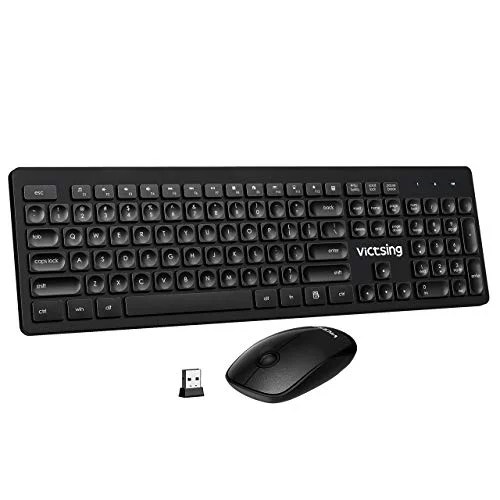VicTsing Wireless Keyboard and Mouse [Whisper Quiet], 2.4GHz Wireless Keyboard Mouse Combo