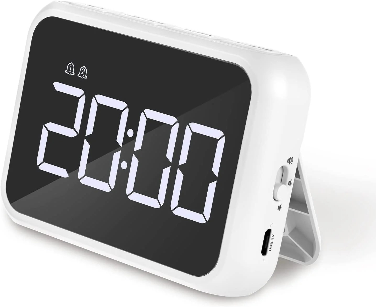 Digital Alarm Clock, Newest 4" LED Mirror Digital Clock, Small Travel
