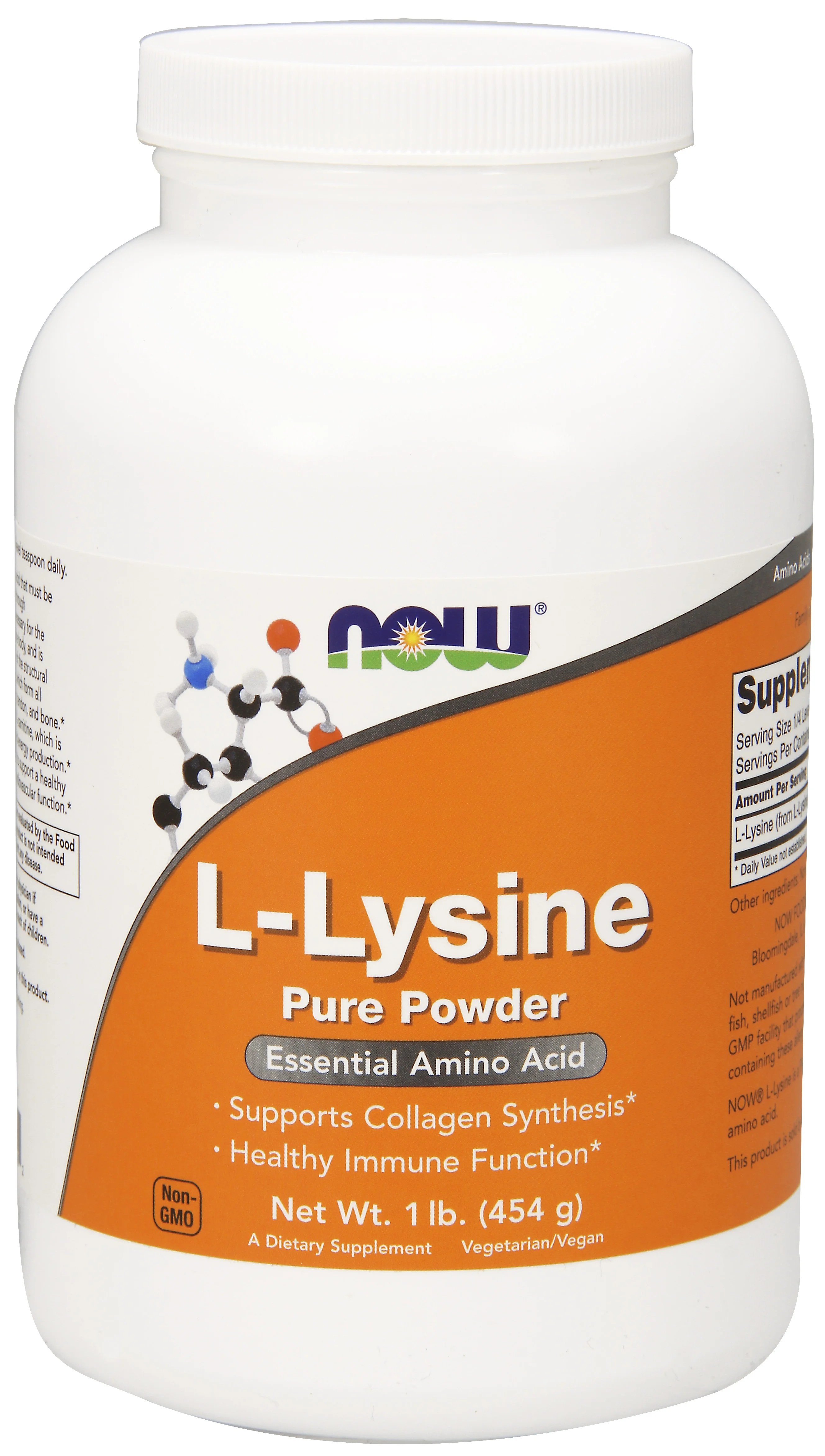 NOW Supplements, LLysine (LLysine Hydrochloride) Powder, Supports