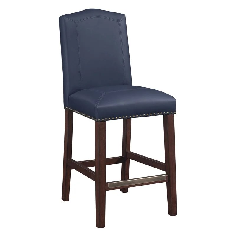 Comfort Pointe Carteret Navy Blue Leather Counter Stool