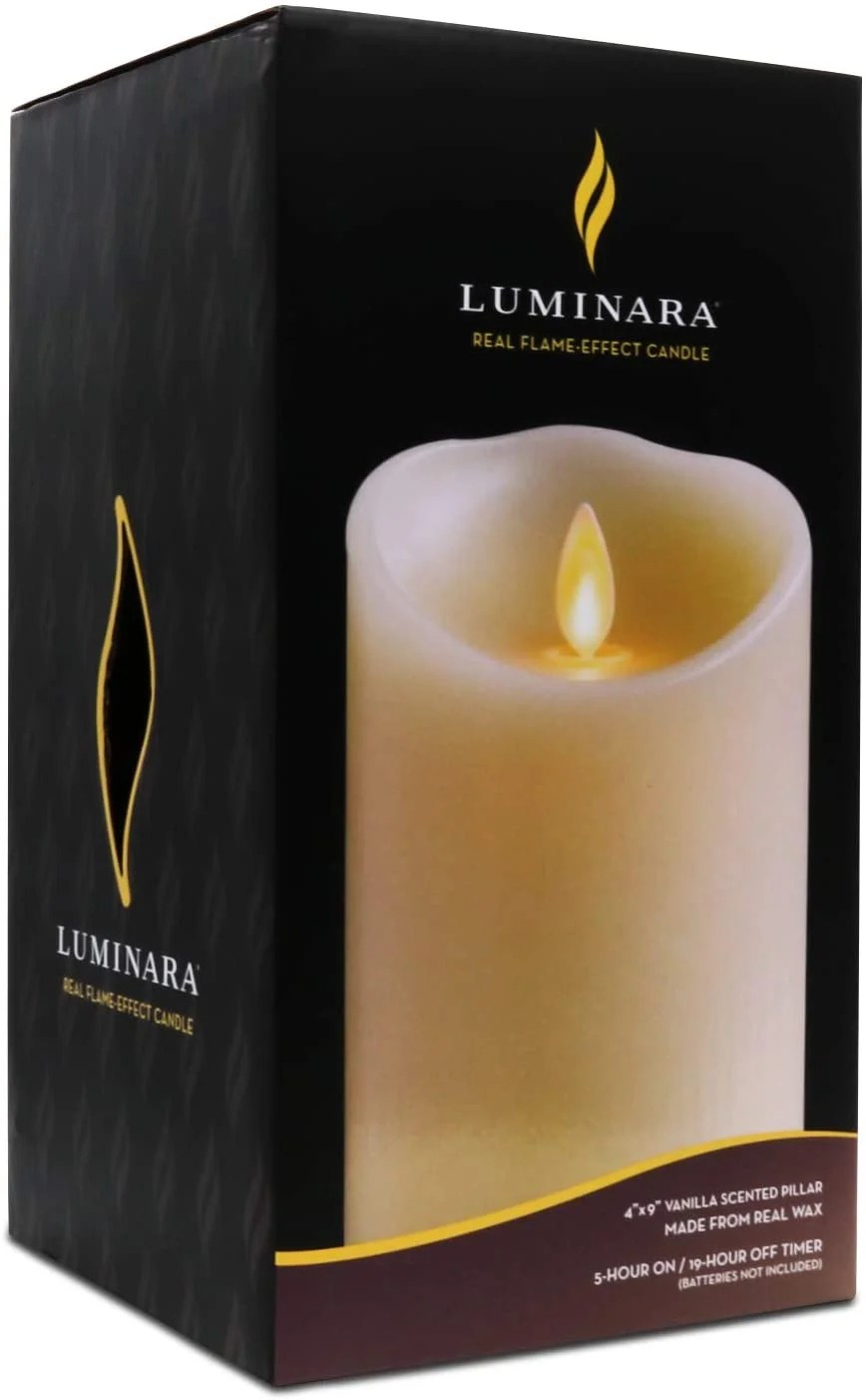 Luminara 8.9 Inch Real FlameEffect LED Flameless Candle with Curved Top