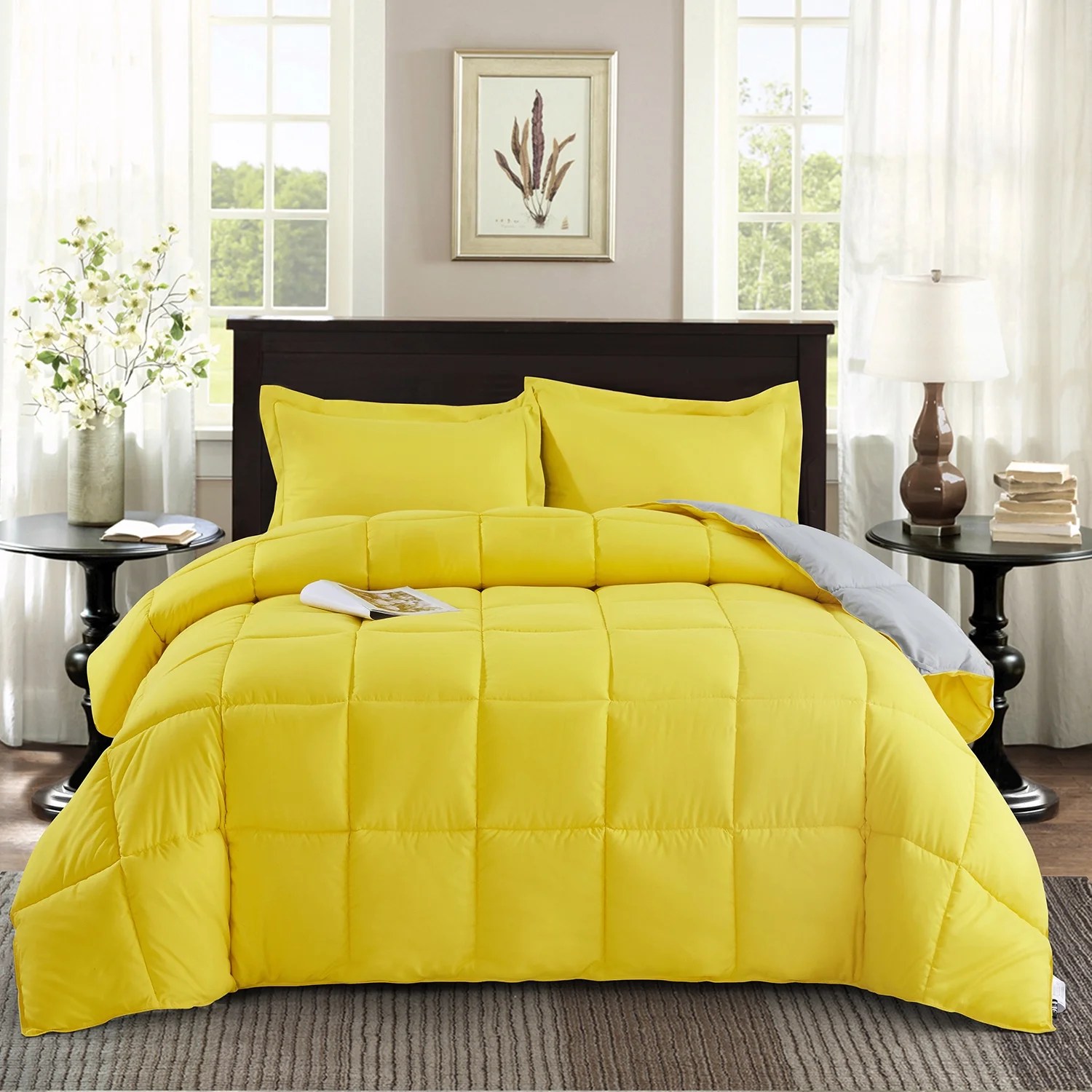 HIG Reversible Lightweight Comforter Set All Season Down Alternative