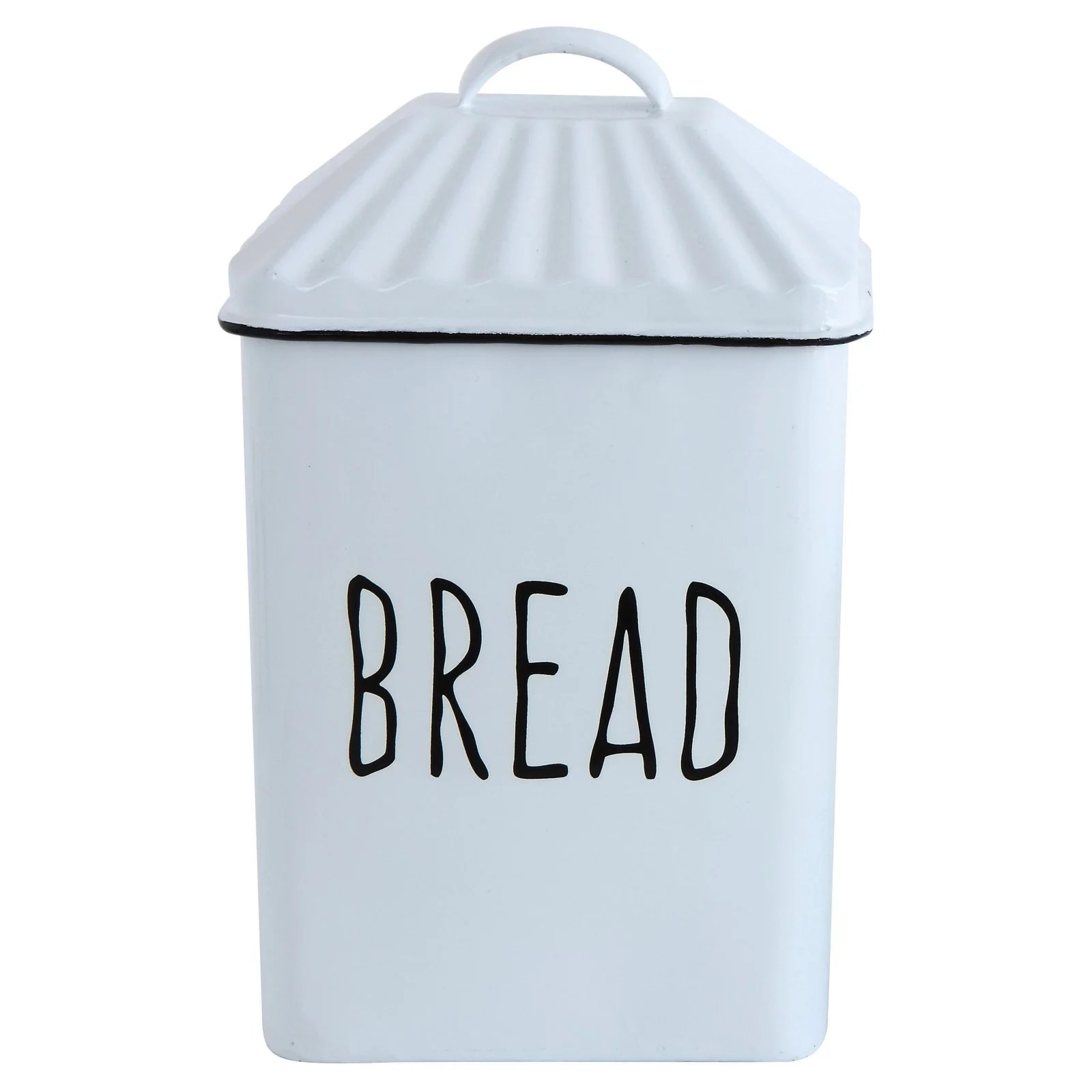 First of a Kind Distressed White Enamel "Bread" Box with Lid and Handles