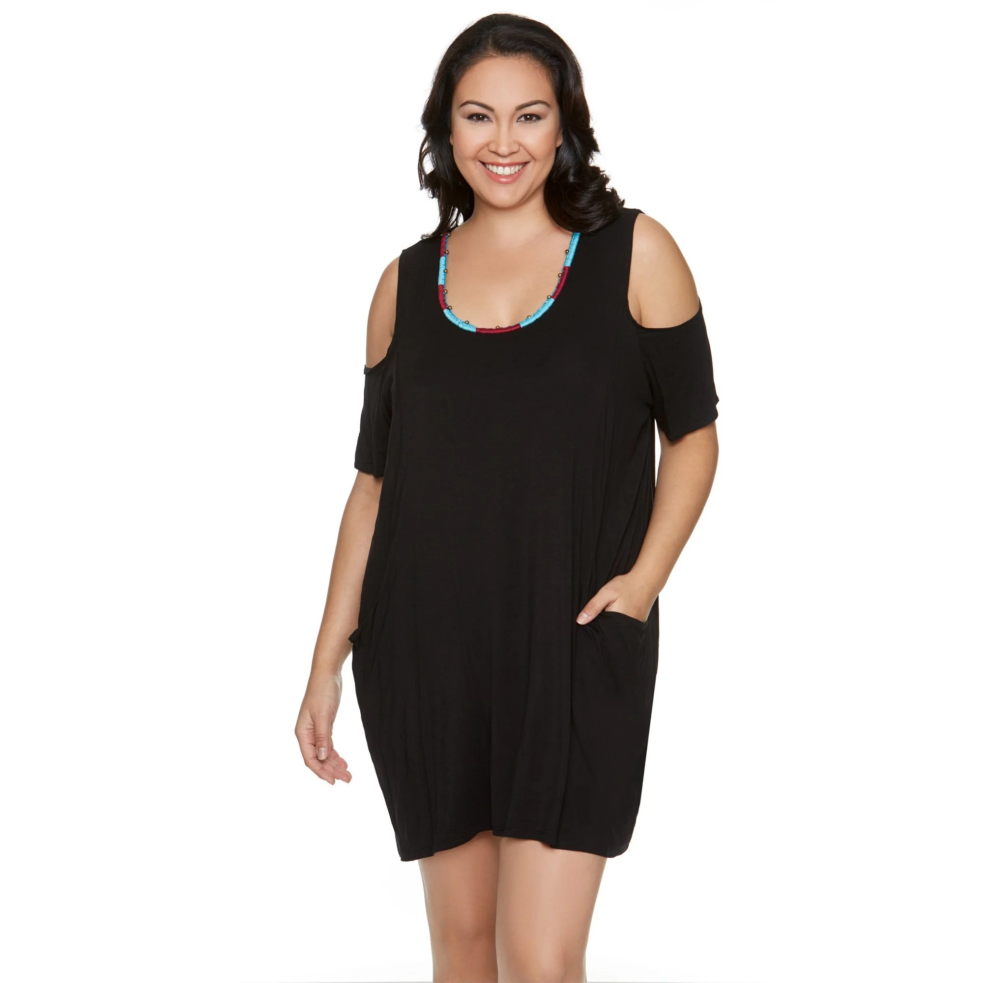 Dotti Women's Plus Size Swim Cover Up with Embroidered