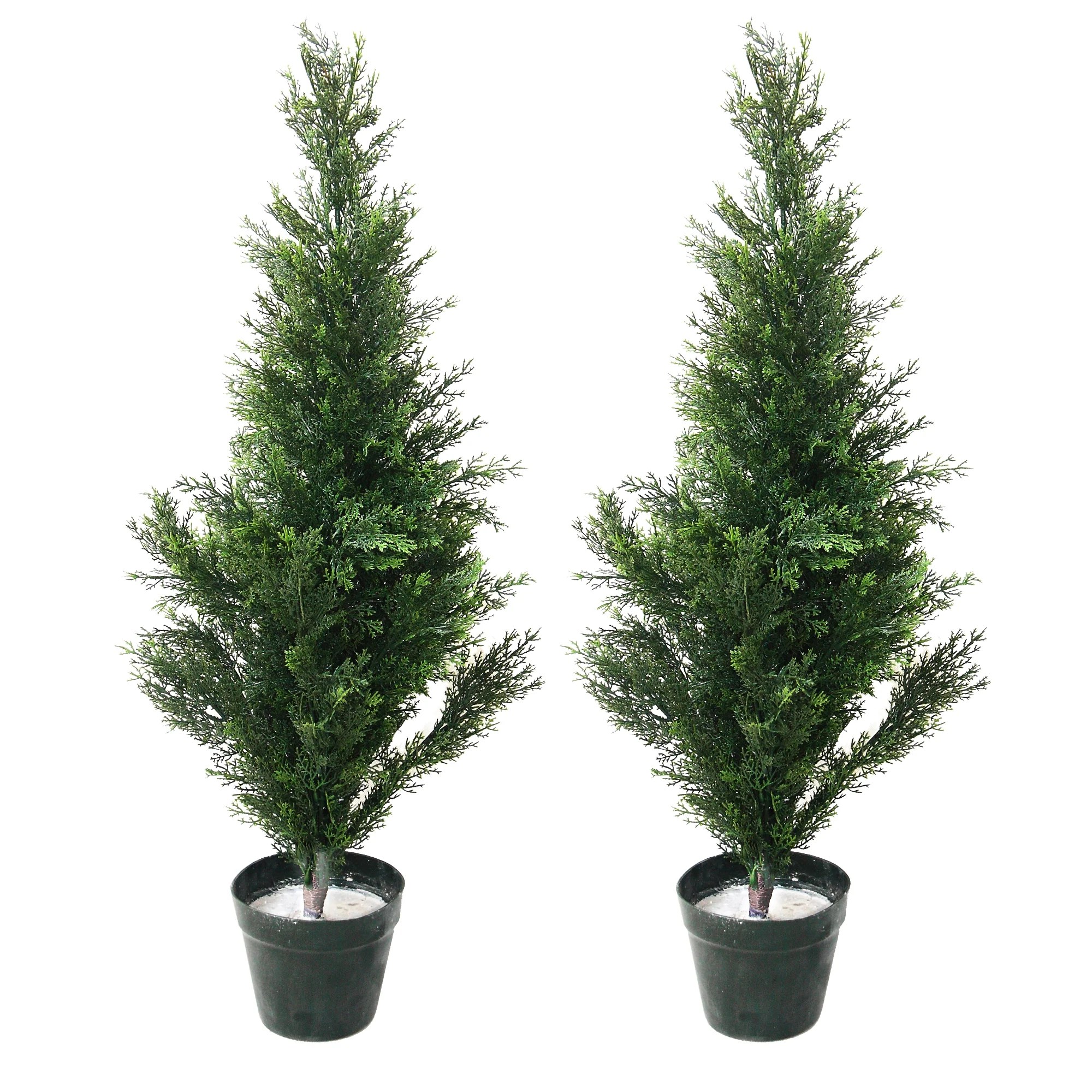 34 Inch Artificial Cedar Large Faux Potted Evergreen Plant for Indoor
