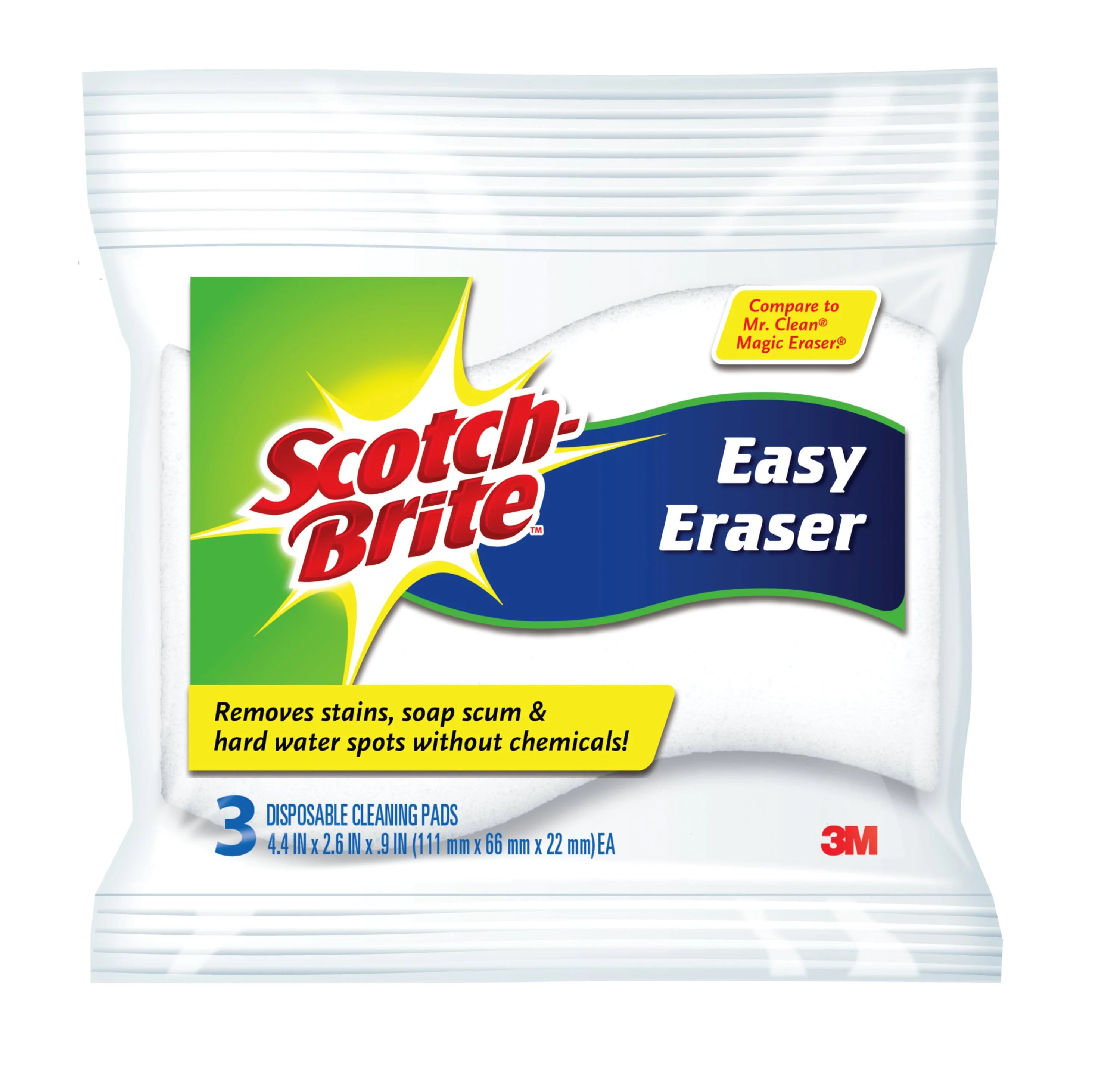 ScotchBrite Easy Eraser, 3 Disposable Pads