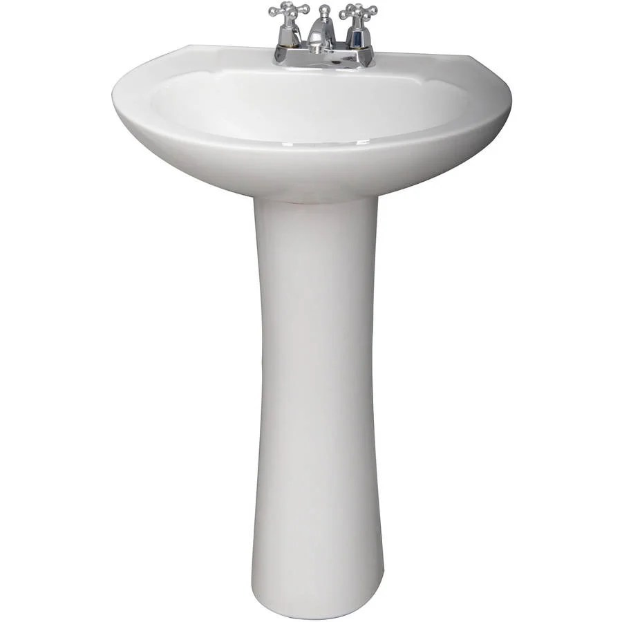 Decor Plumbing Doncaster 18" Pedestal Lavatory Sink, White