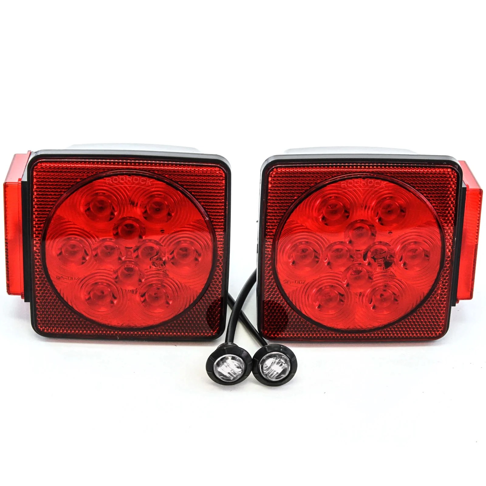 Led Pair Trailer Square Tail Light under 80 Inches & (2) 3/4 Inches