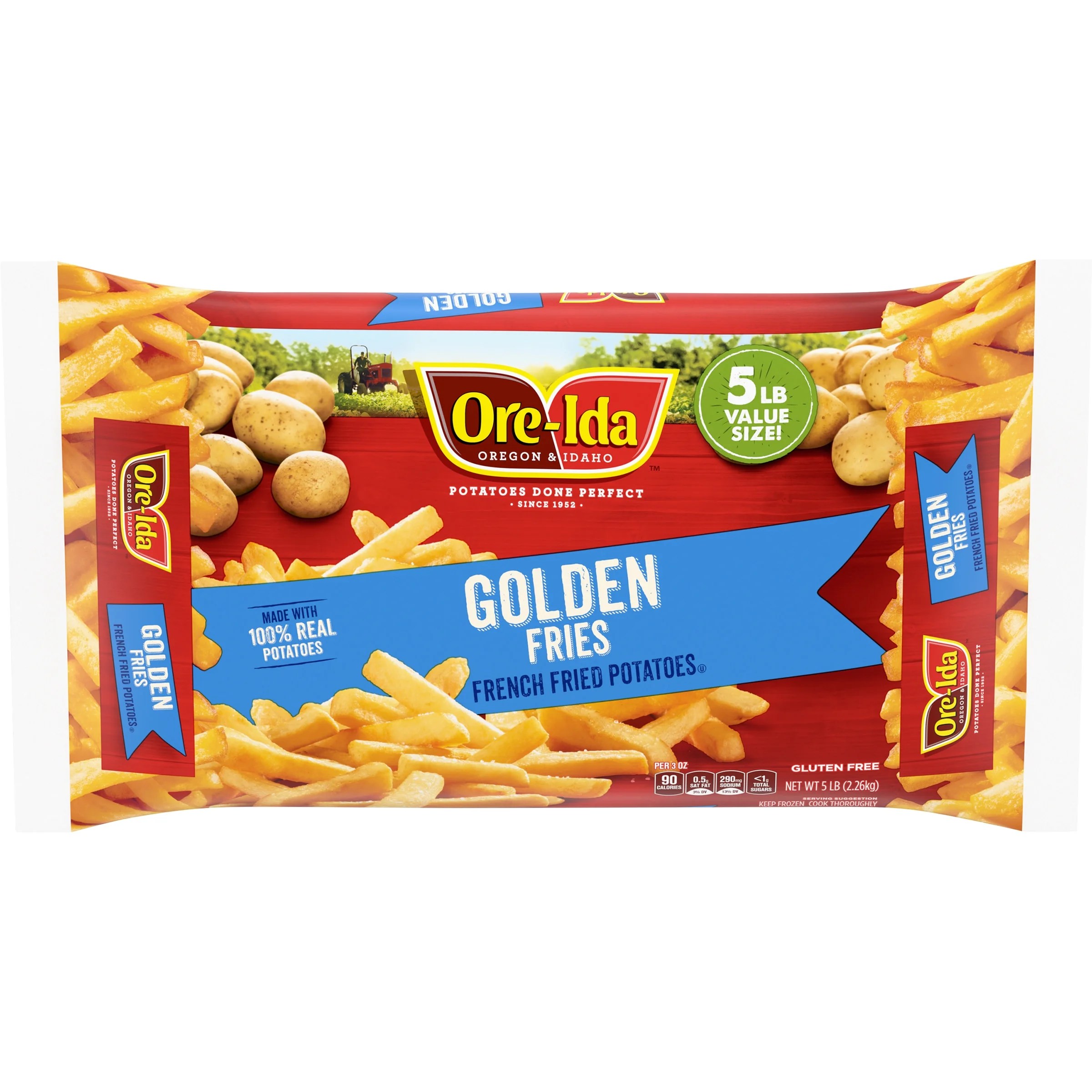 OreIda Golden French Fries Fried Frozen Potatoes Value Size, 5 lb Bag