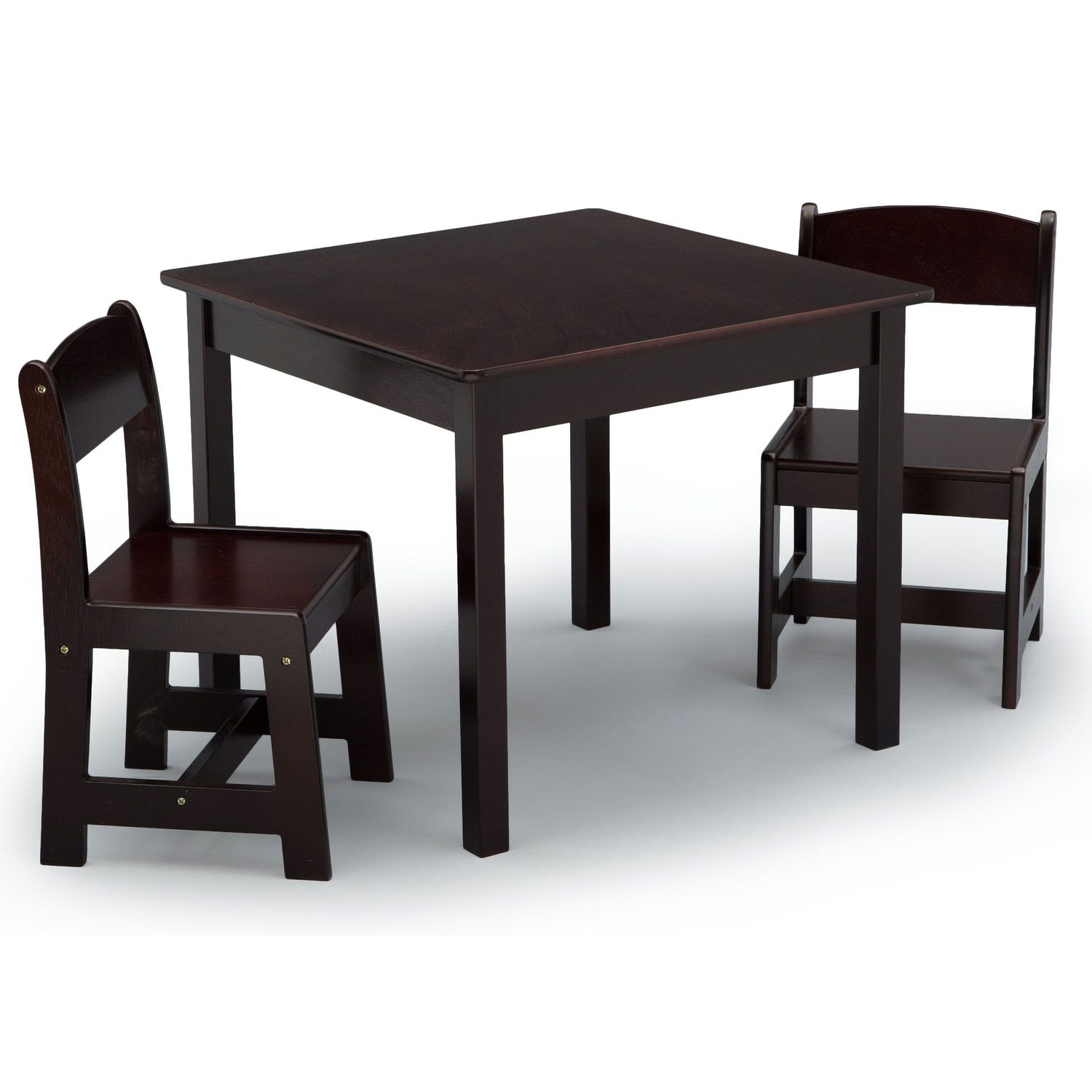 Delta Children MySize Wooden Table and Chairs Set for Kids, Dark