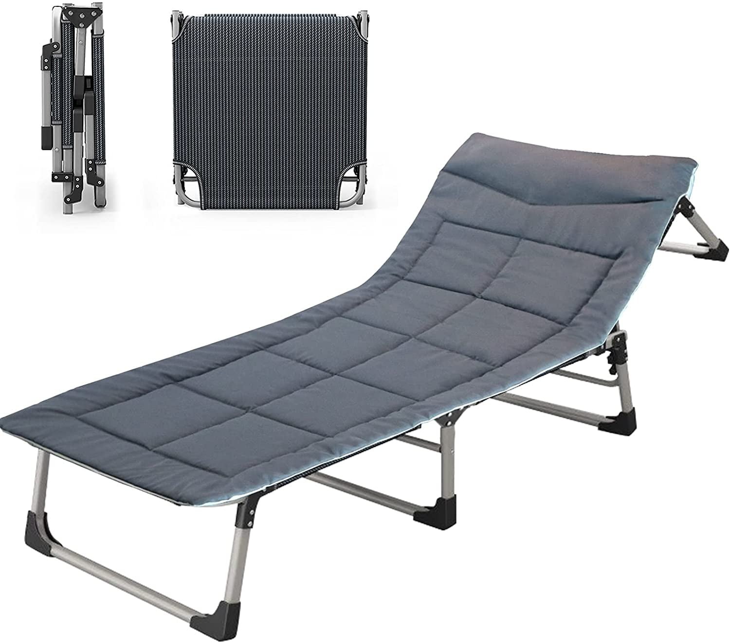 Portable Folding Camping Cot, Adjustable 4Position Adults Reclining