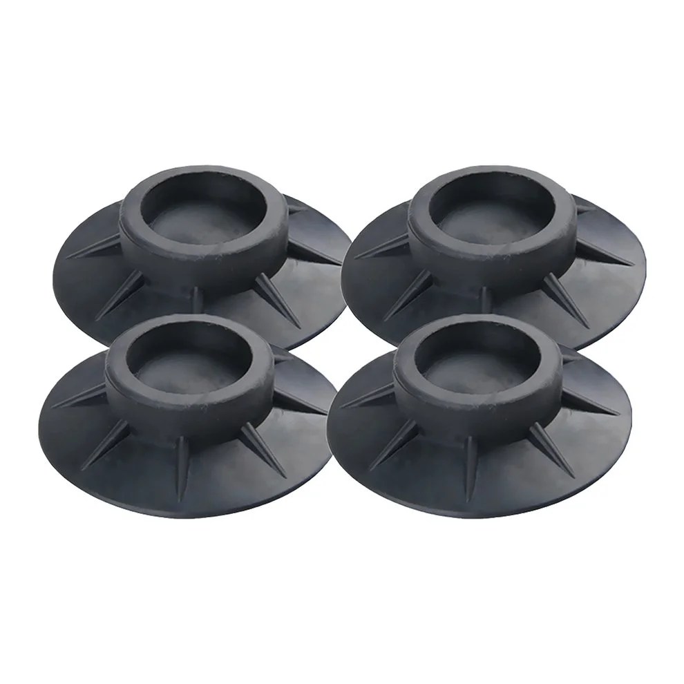 4Pcs Anti Vibration Floor Mat Elasticity Black Protectors Furniture