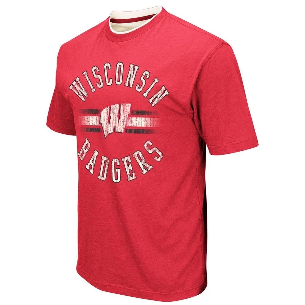 Mens NCAA Wisconsin Badgers Short Sleeve Tee Shirt (Team Color) L