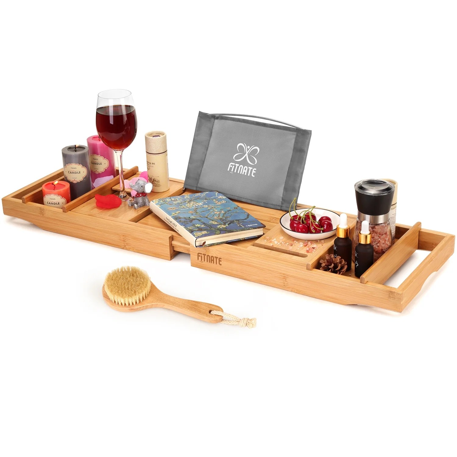 It doesn't matter what your tub size is. Bathtub Tray, WADEO Wooden Bathtub Tray with Extendable ...